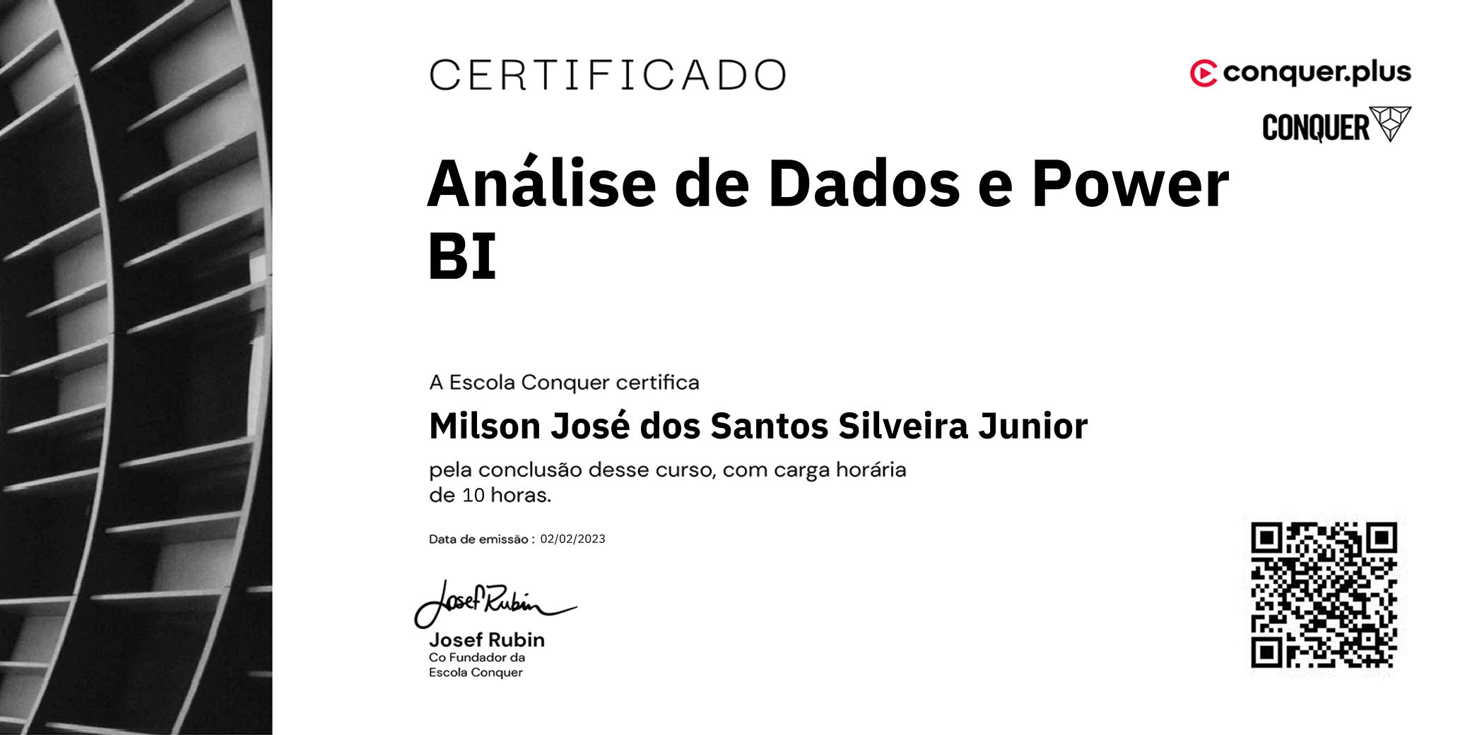 Certificado de Análise de Dados e Power BI