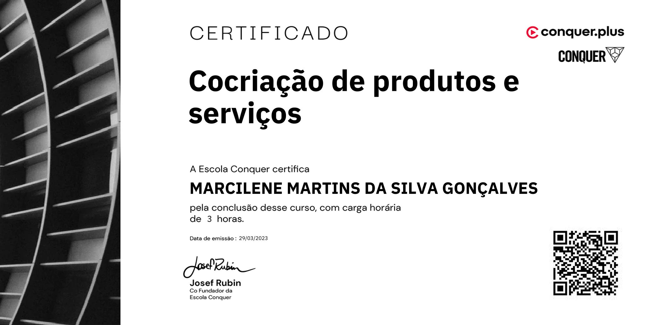 Certificado de Cocriação de produtos e serviços