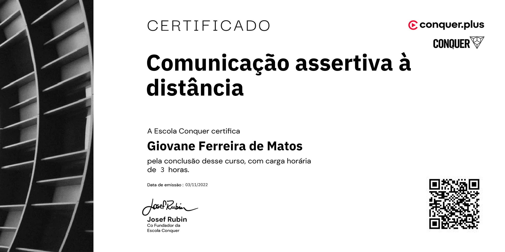 Certificado de Comunicação assertiva à distância