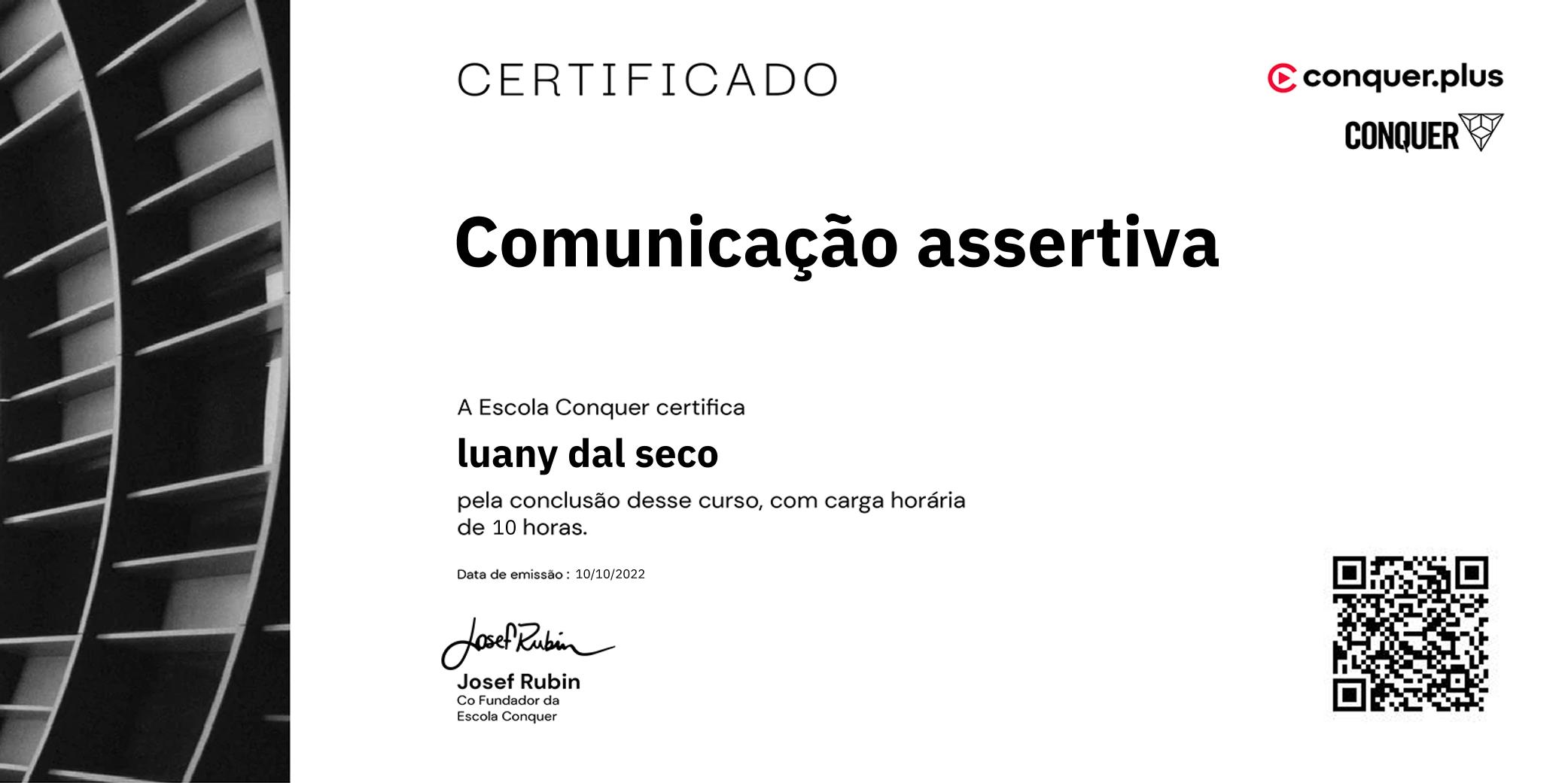 Certificado de Comunicação assertiva