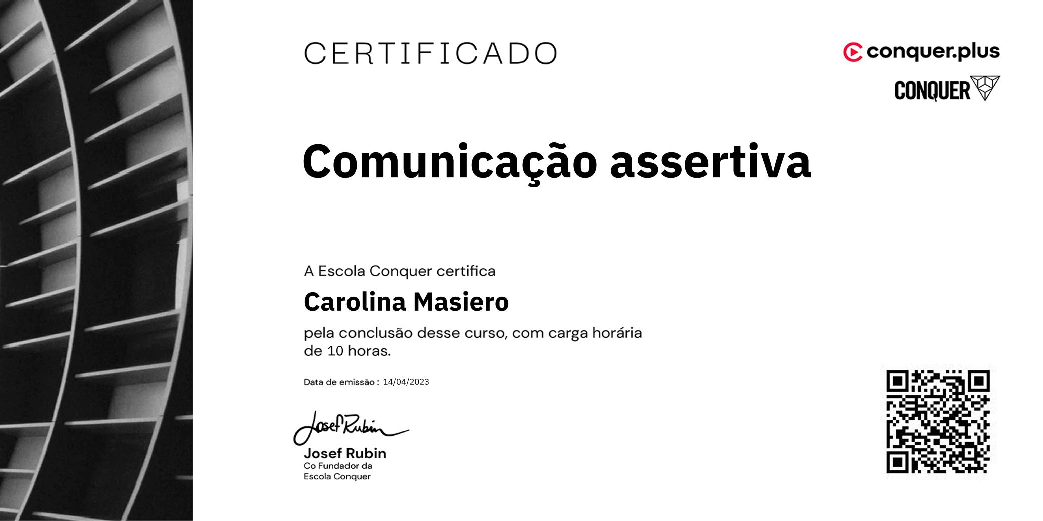 Certificado de Comunicação assertiva