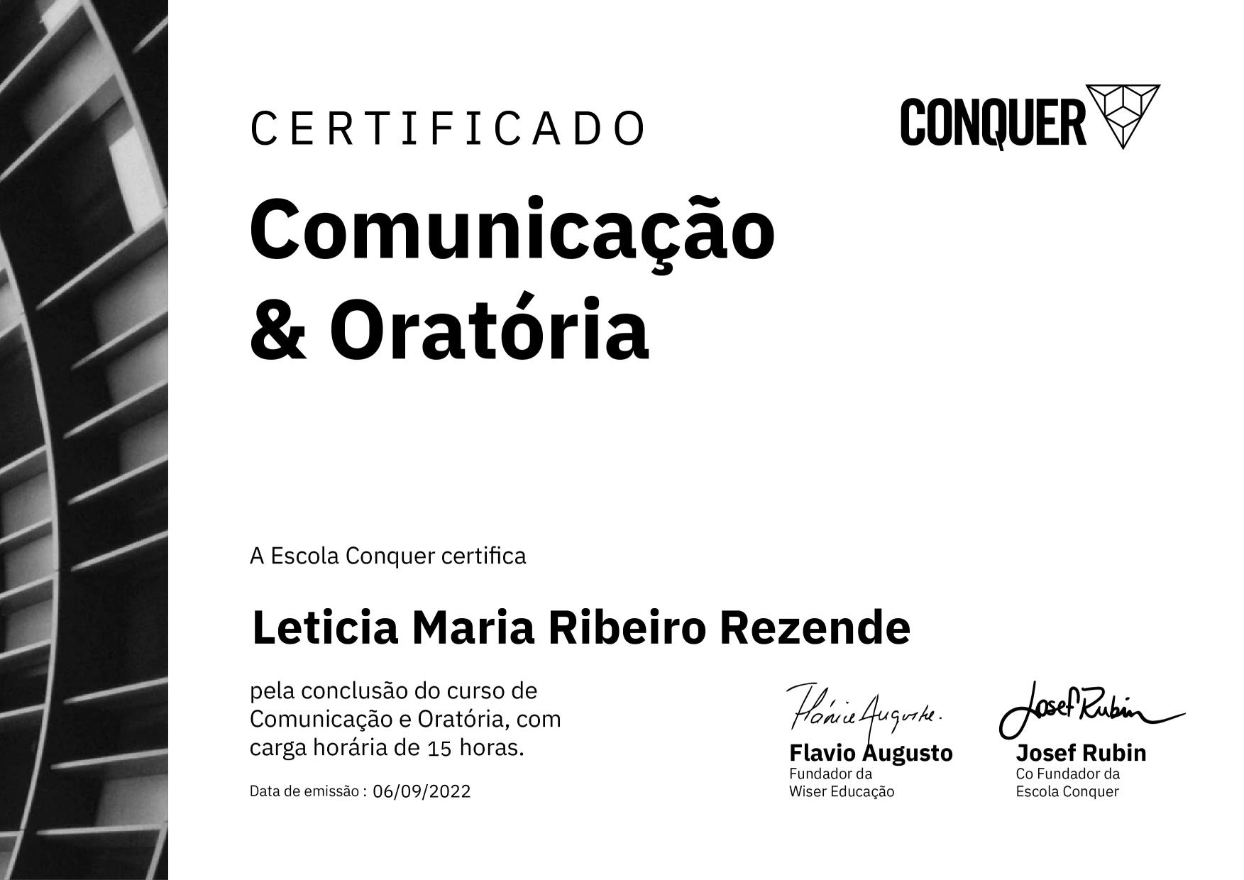 Certificado de Comunicação e Oratória - Comunicando com assertividade