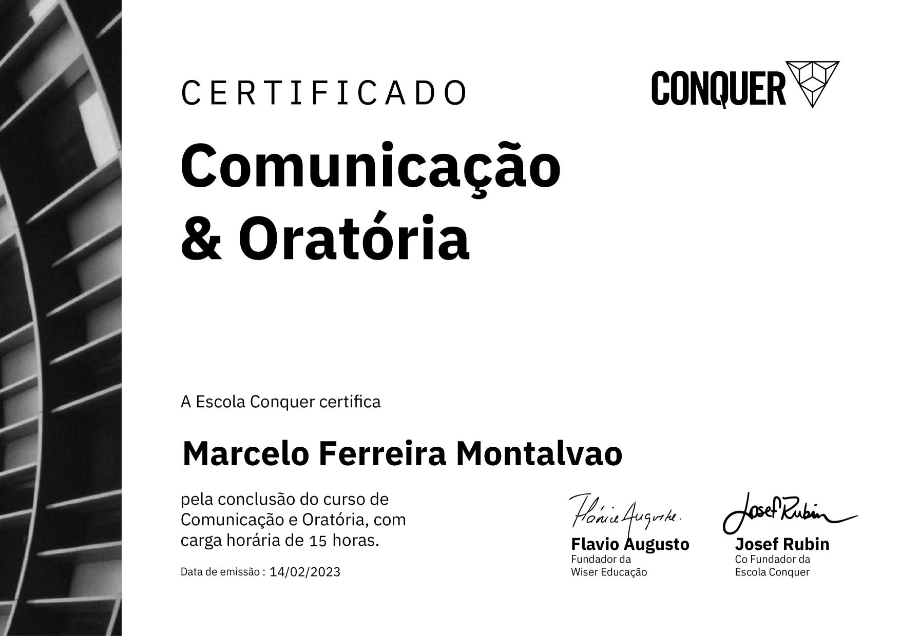 Certificado de Comunicação e Oratória - Destravando a sua comunicação