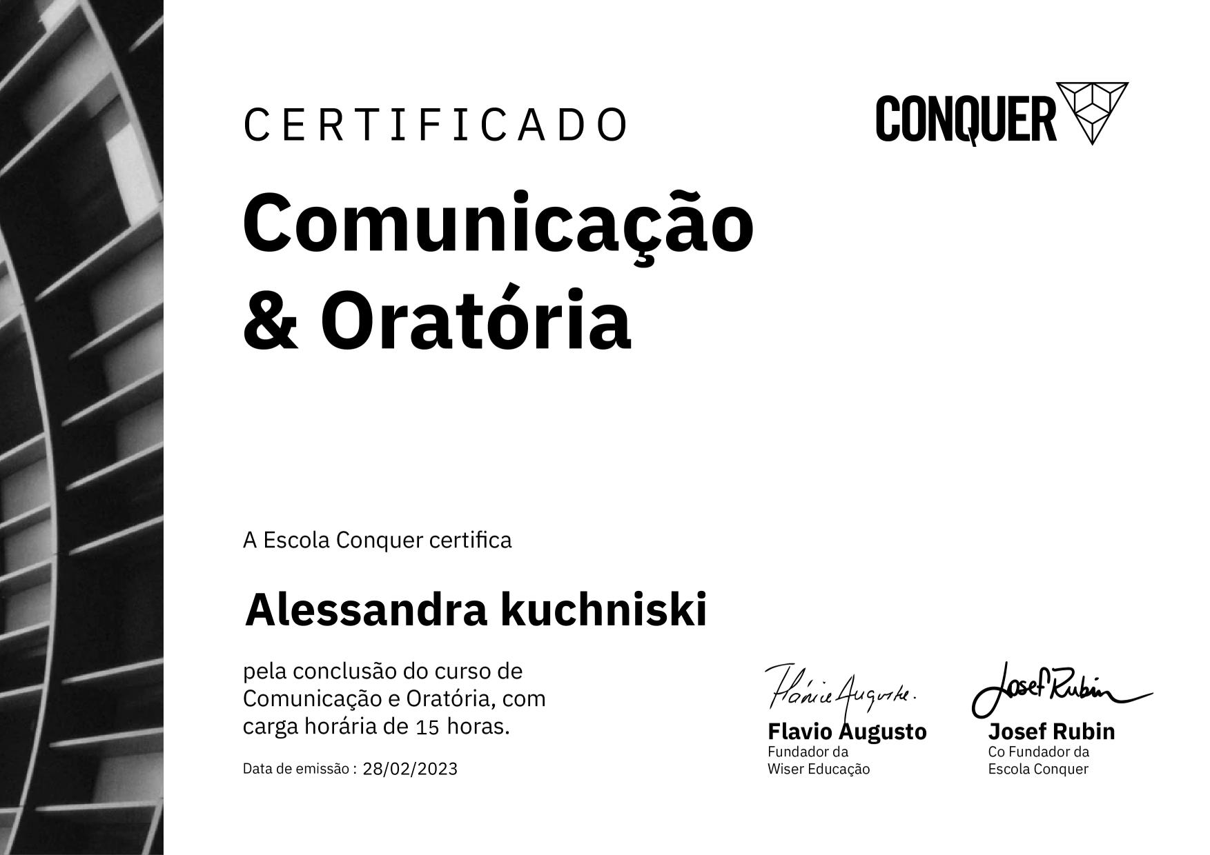 Certificado de Comunicação e Oratória - Hora do show!