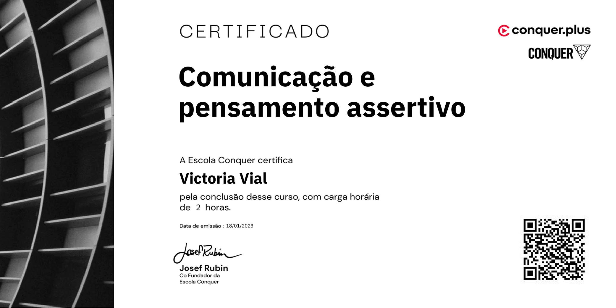 Certificado de Comunicação e pensamento assertivo