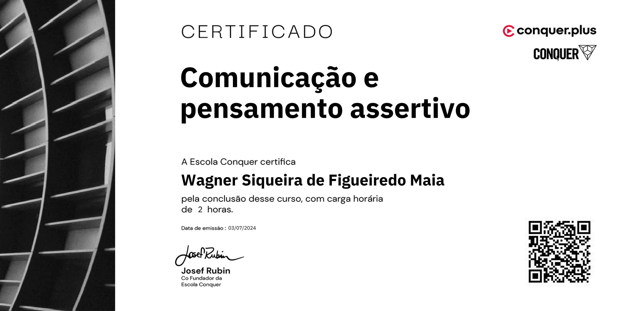 Certificado de Comunicação e pensamento assertivo