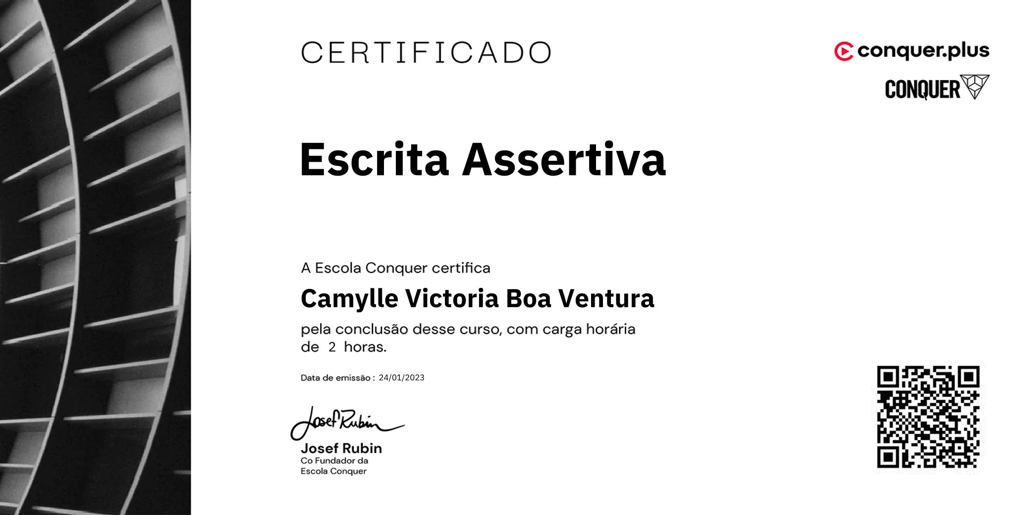 Certificado de Escrita Assertiva