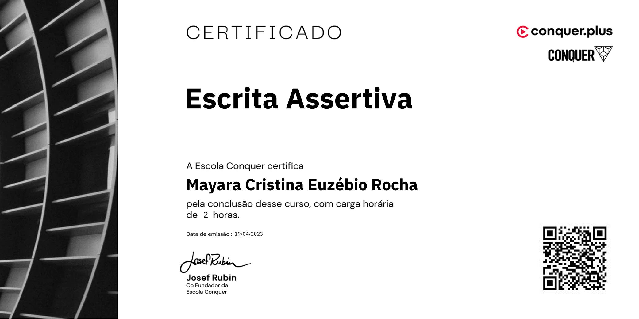 Certificado de Escrita Assertiva