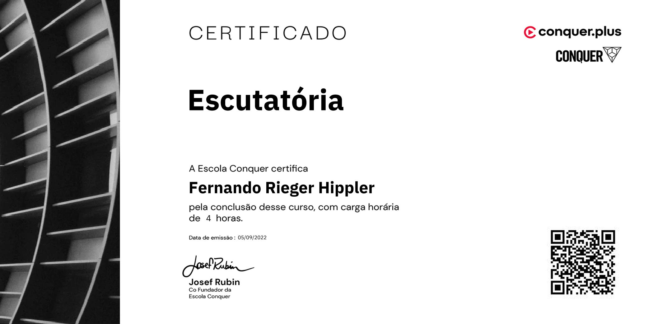 Certificado de Escutatória