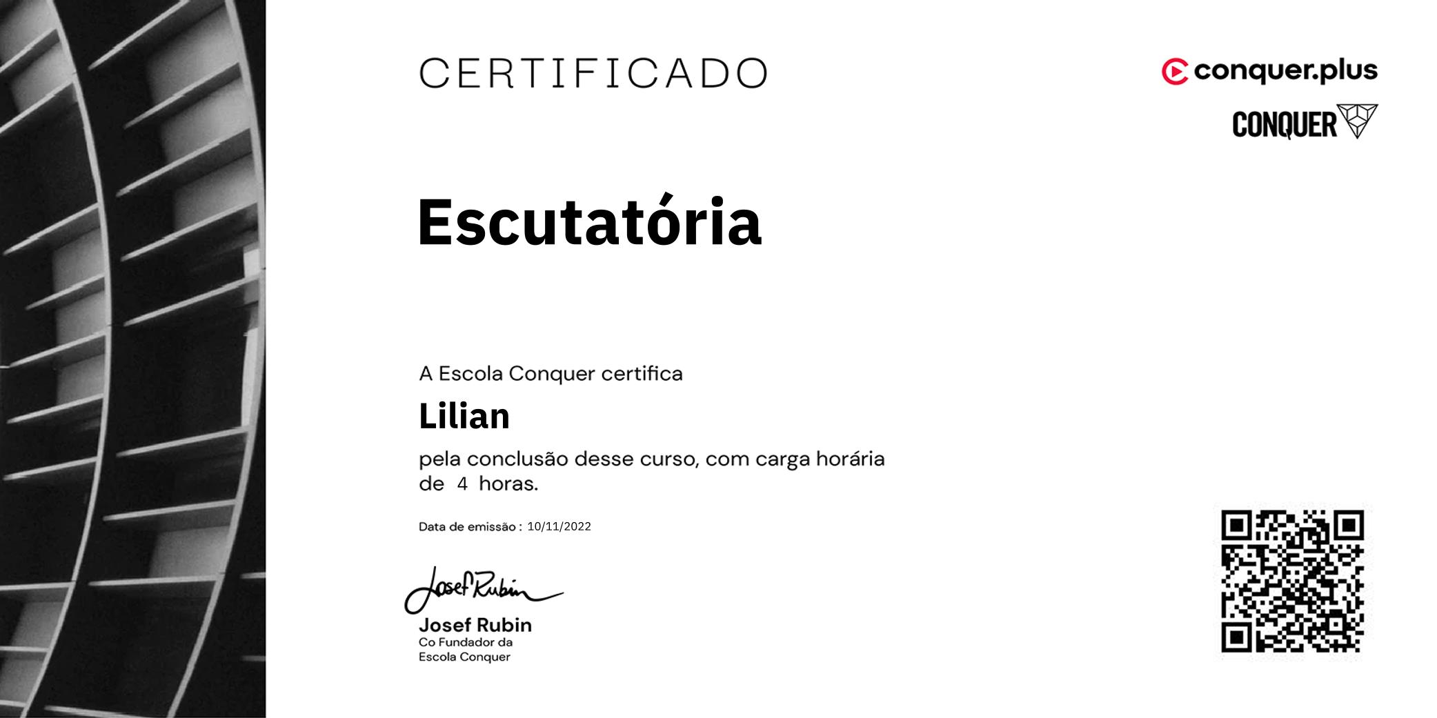 Certificado de Escutatória