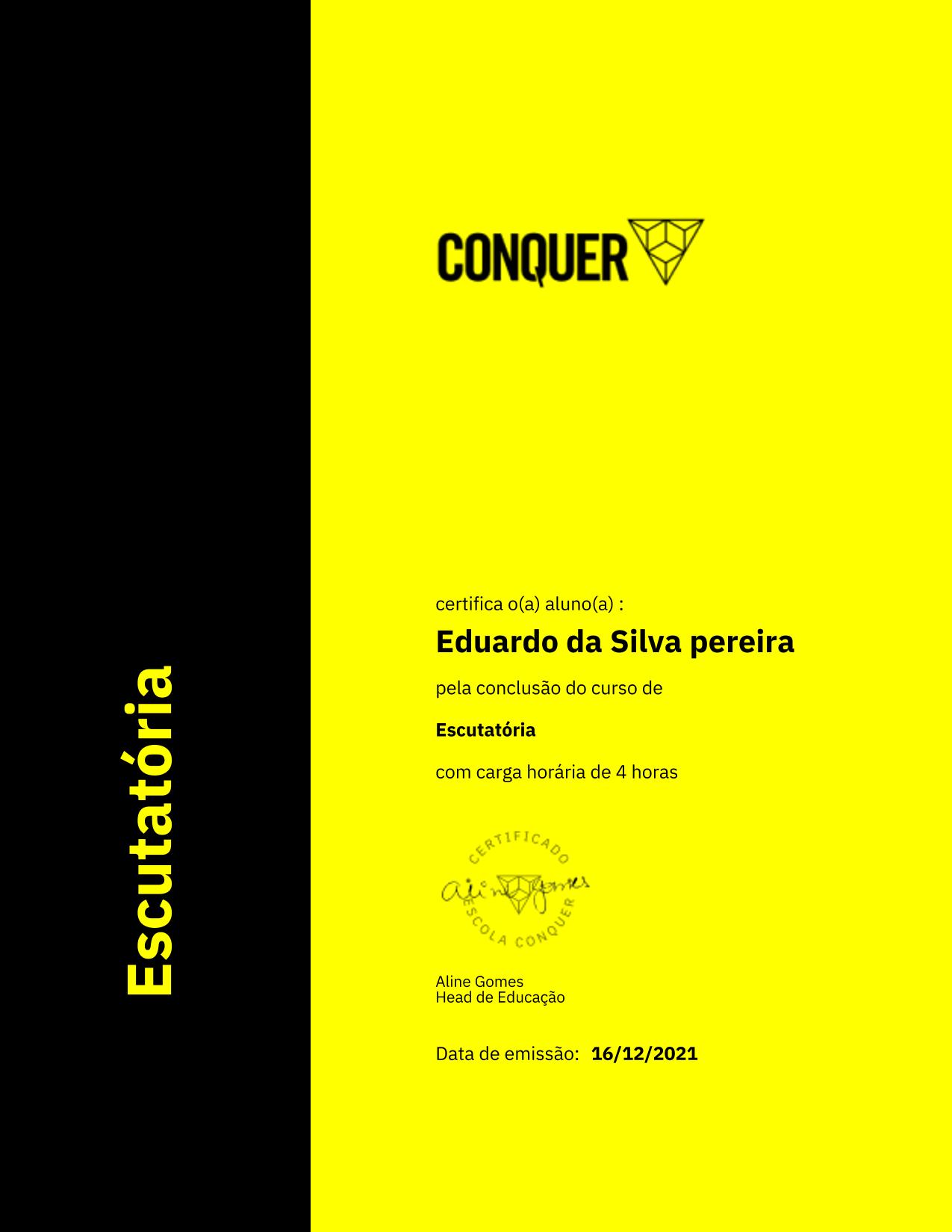Certificado de Escutatória