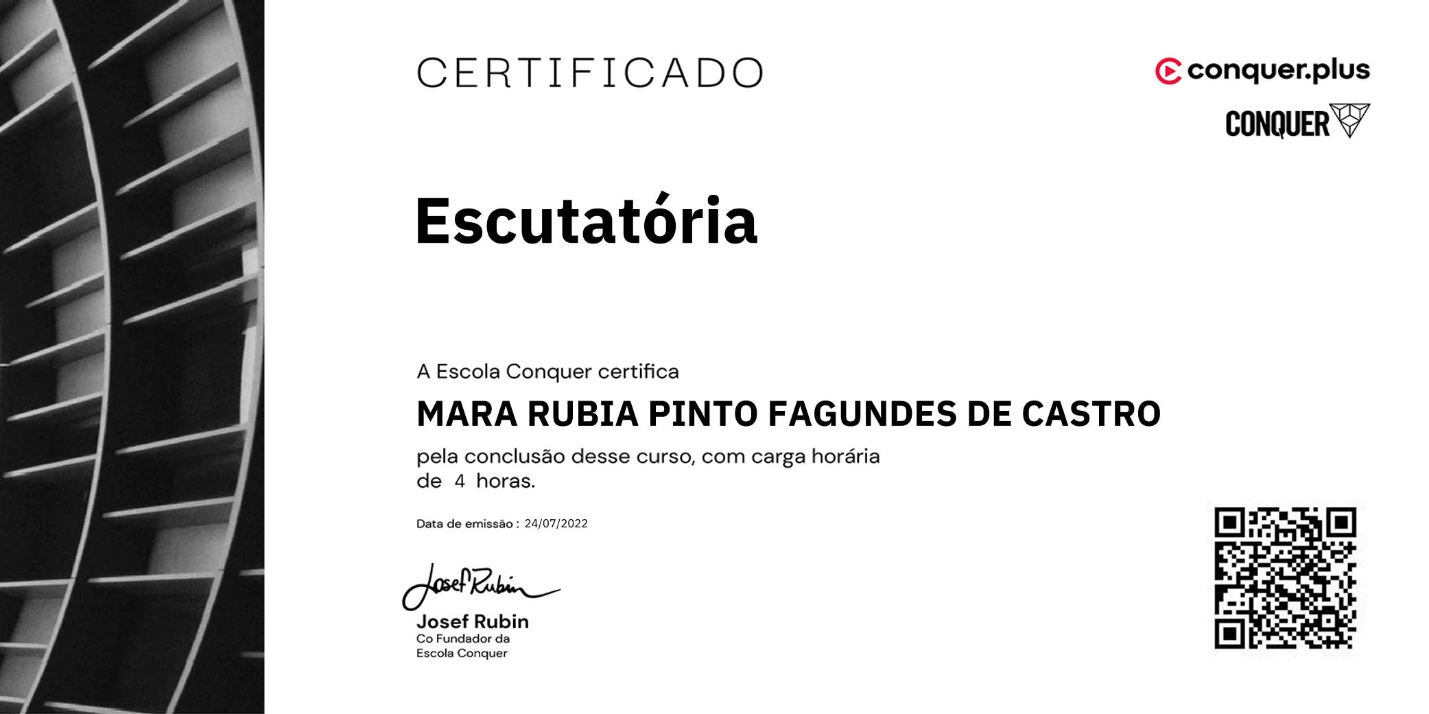 Certificado de Escutatória