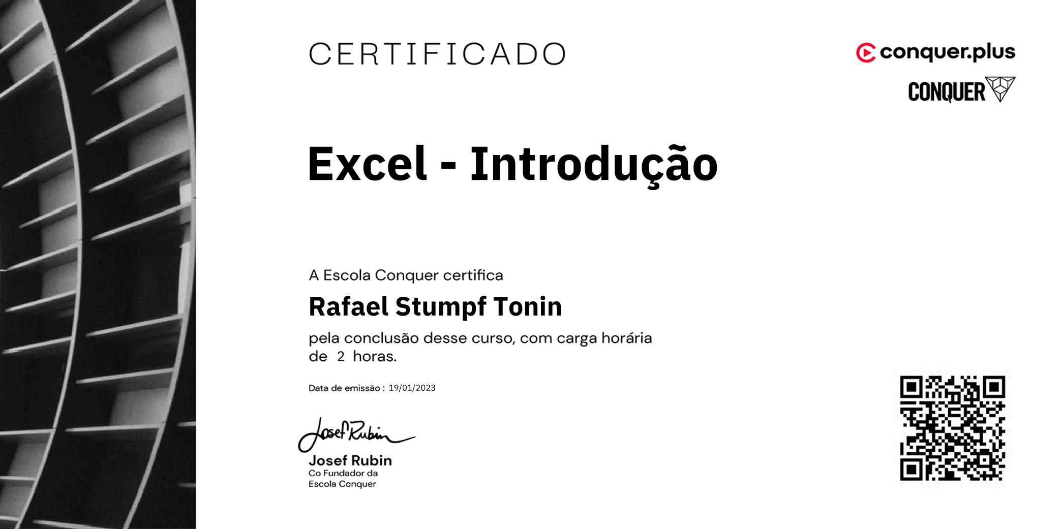 Certificado de Excel - Introdução