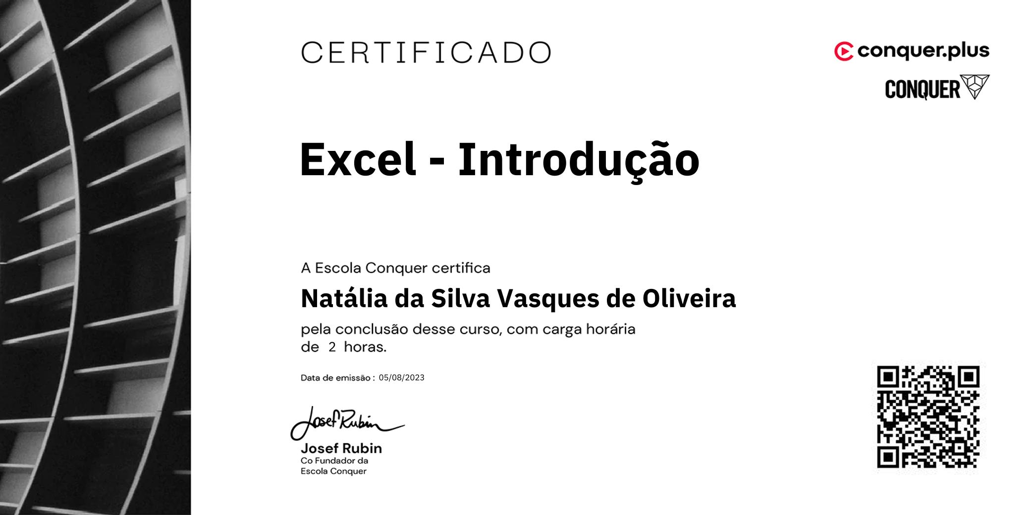 Certificado de Excel - Introdução