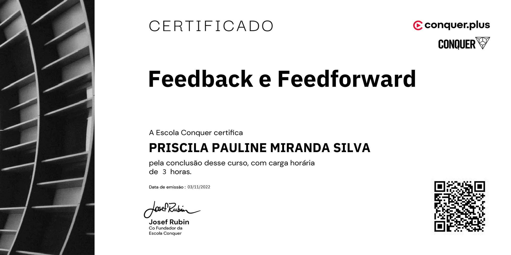 Certificado de Feedback e Feedforward