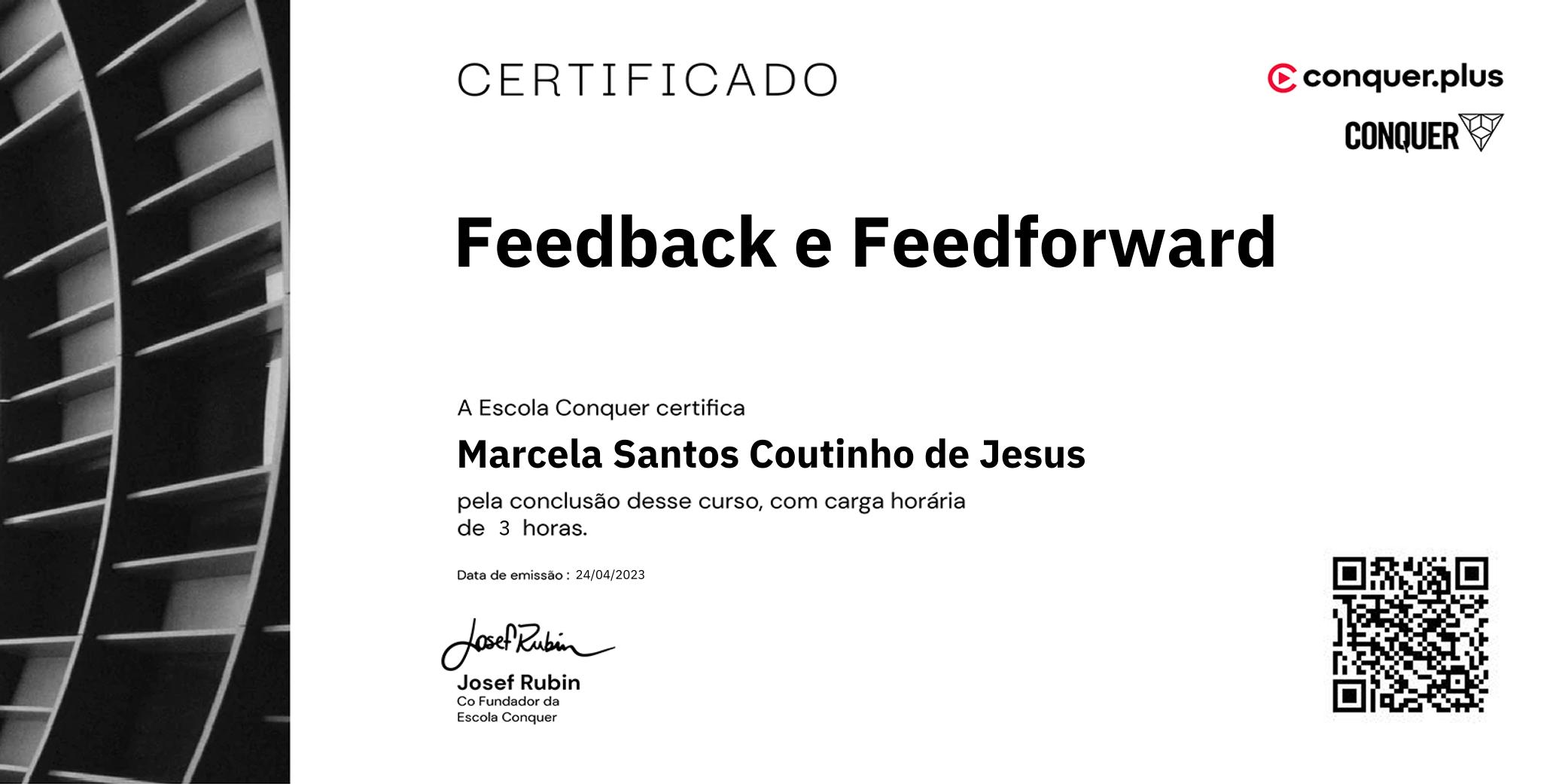 Certificado de Feedback e Feedforward