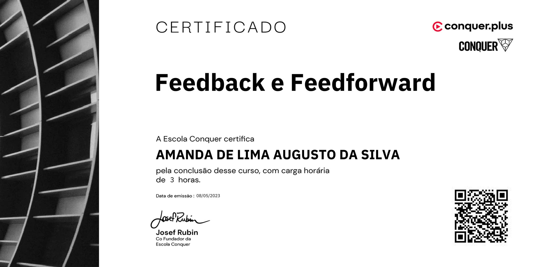 Certificado de Feedback e Feedforward