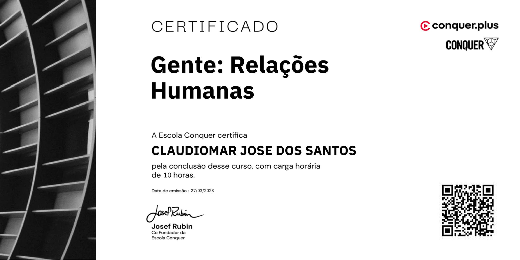 Certificado de Gente: Relações Humanas
