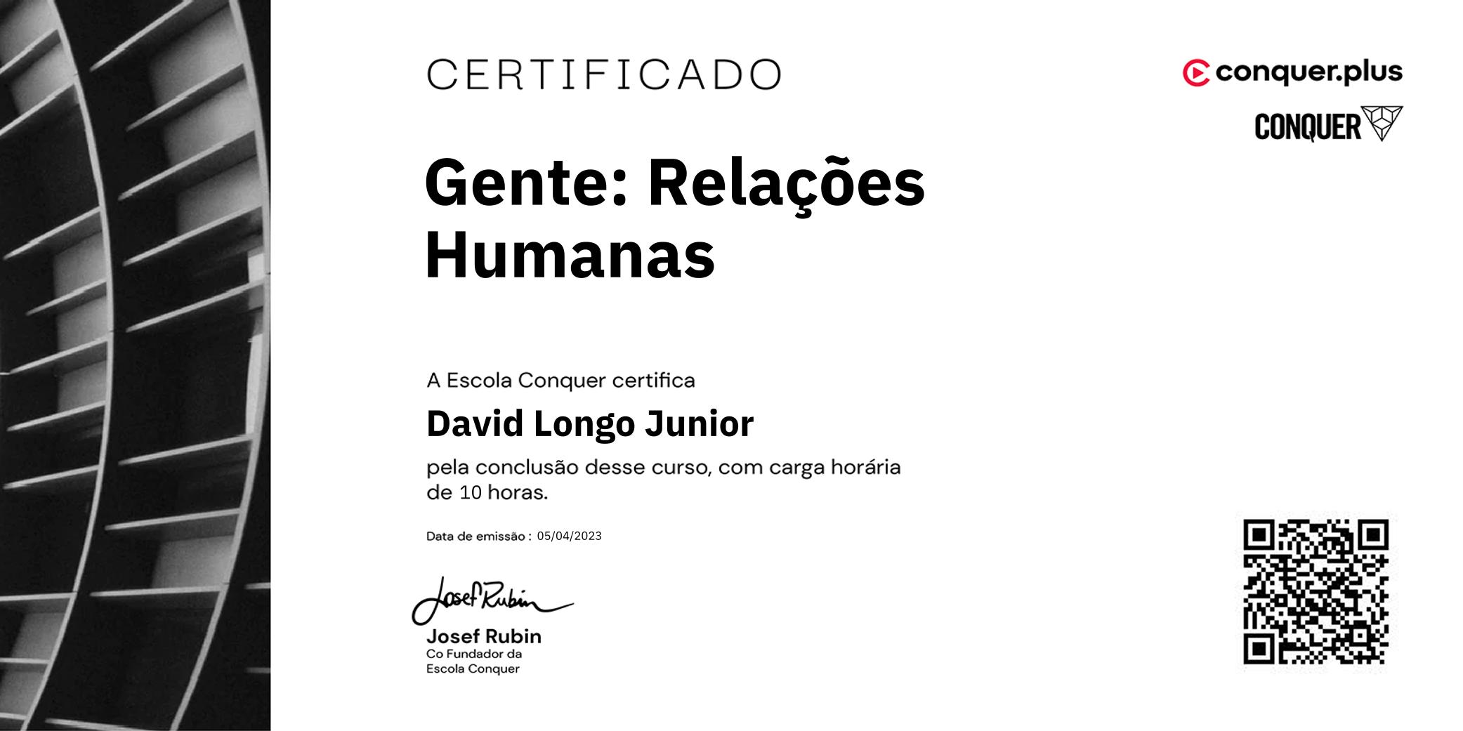 Certificado de Gente: Relações Humanas