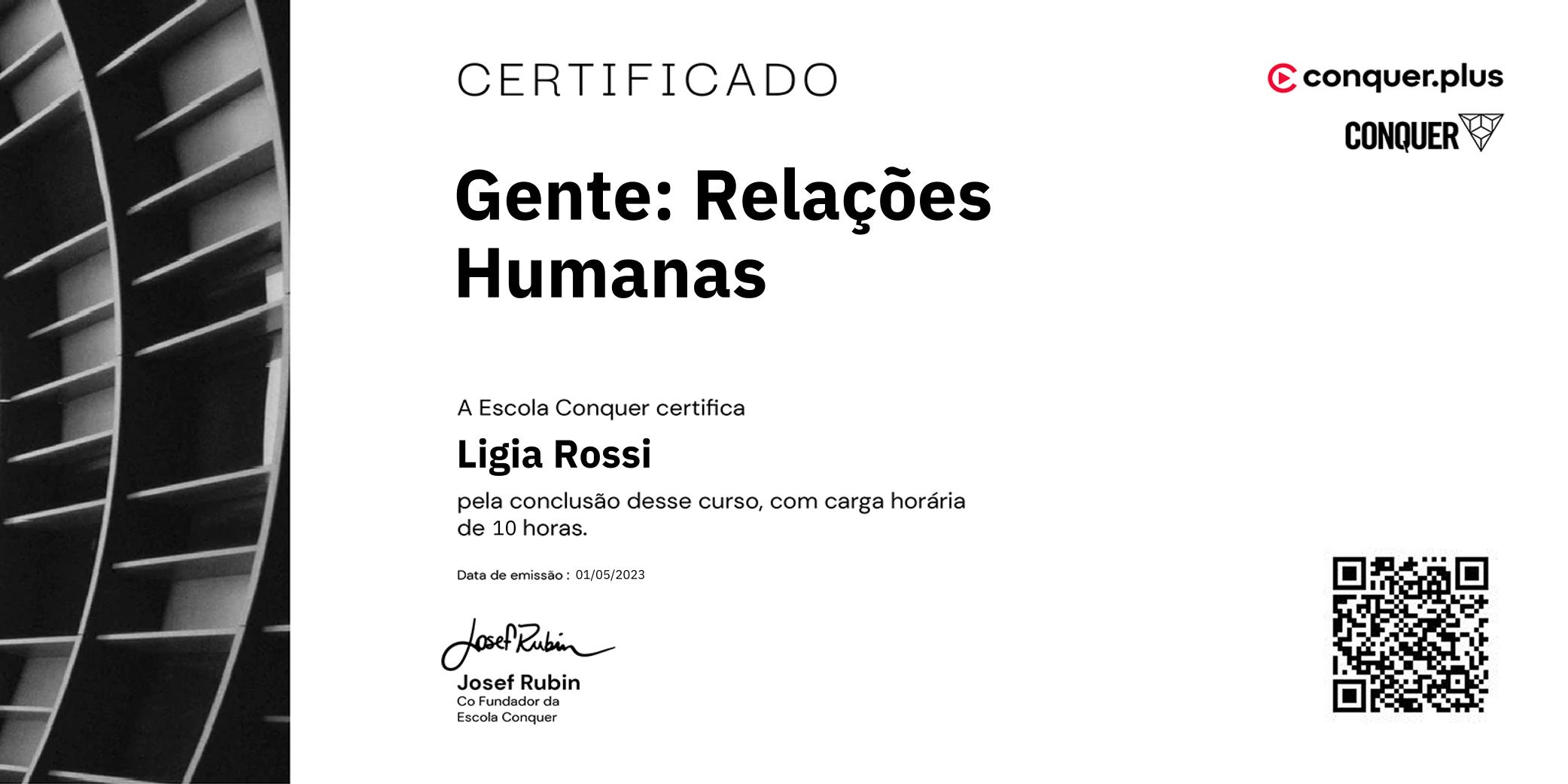 Certificado de Gente: Relações Humanas