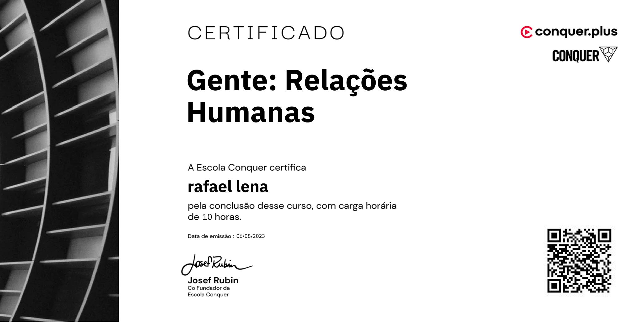 Certificado de Gente: Relações Humanas