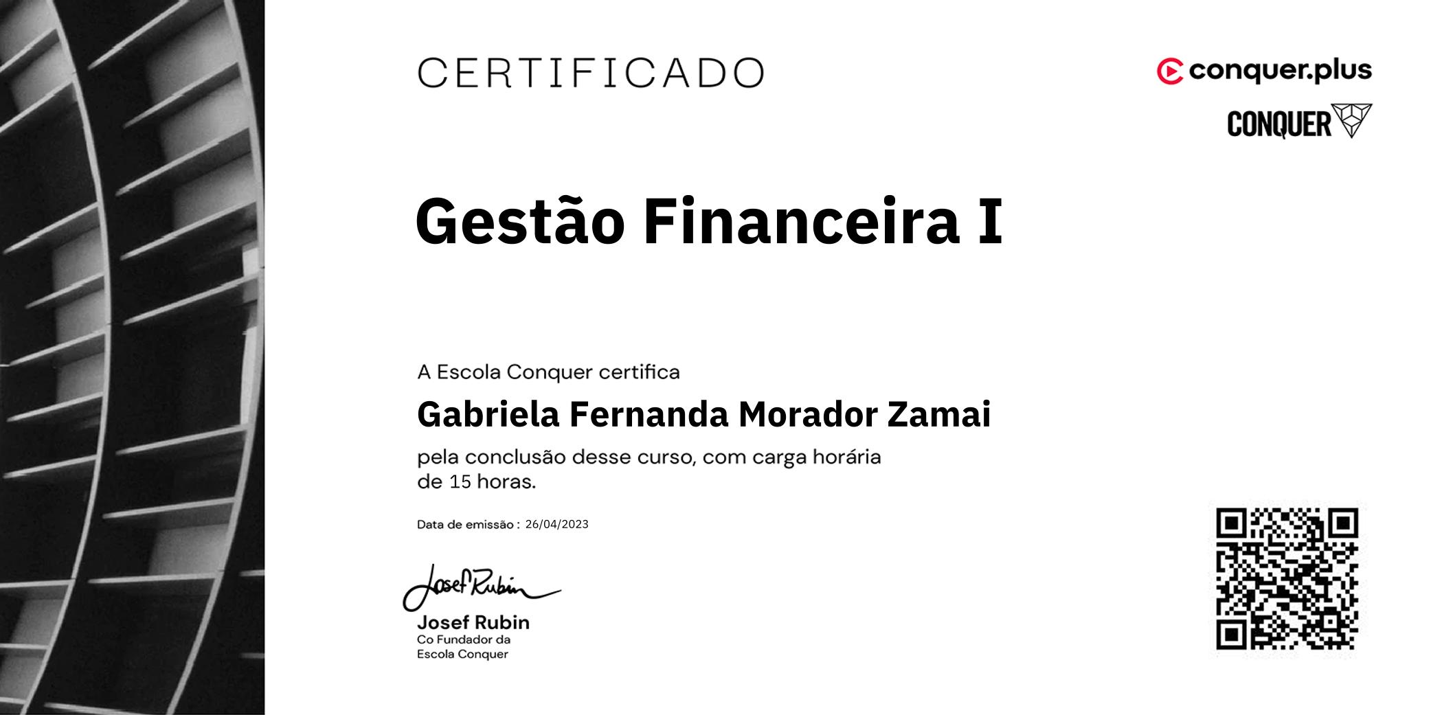 Certificado de Gestão Financeira I