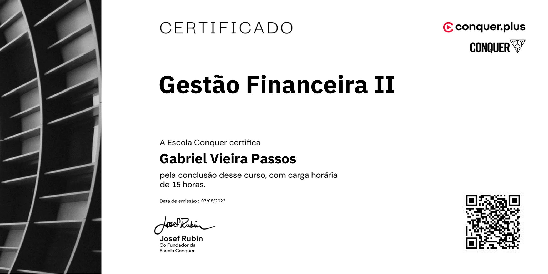 Certificado de Gestão Financeira II