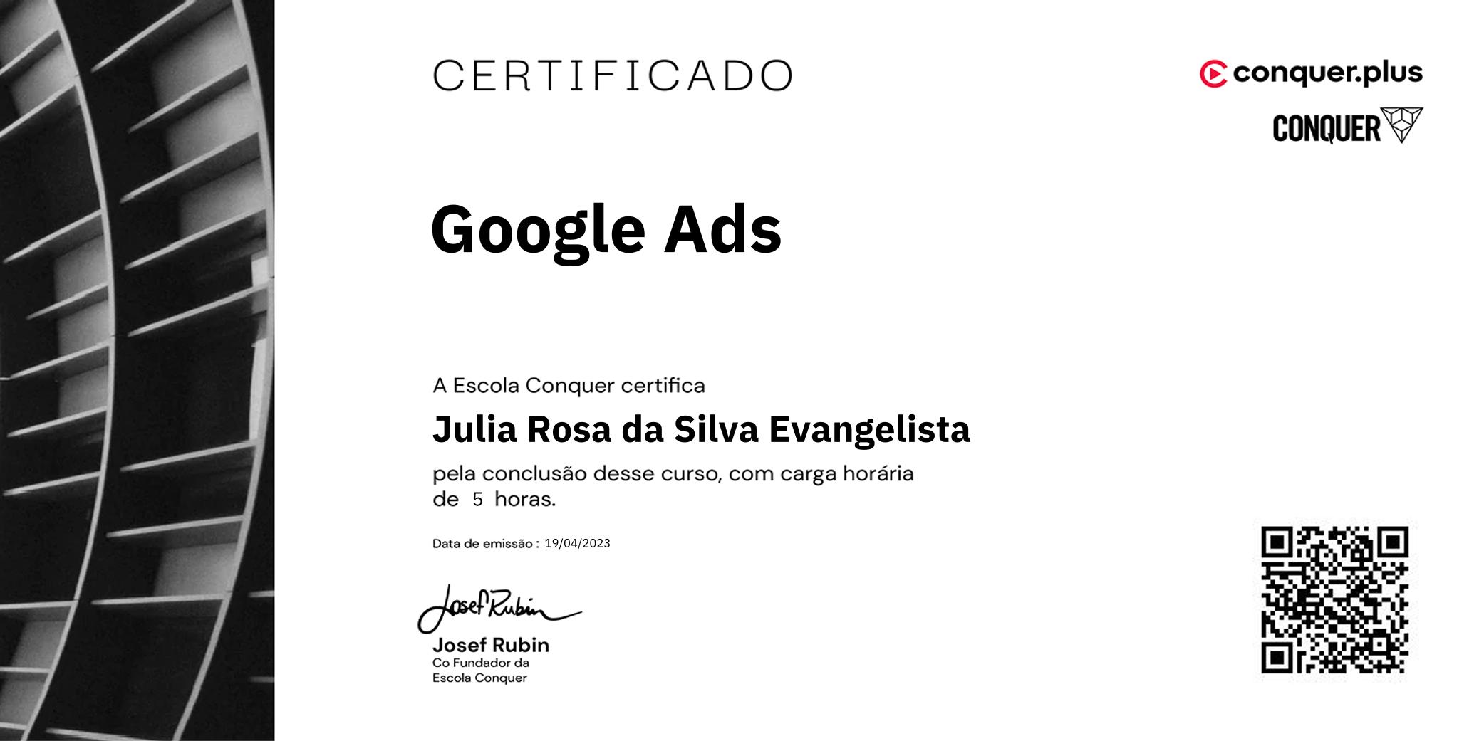 Certificado de Google Ads