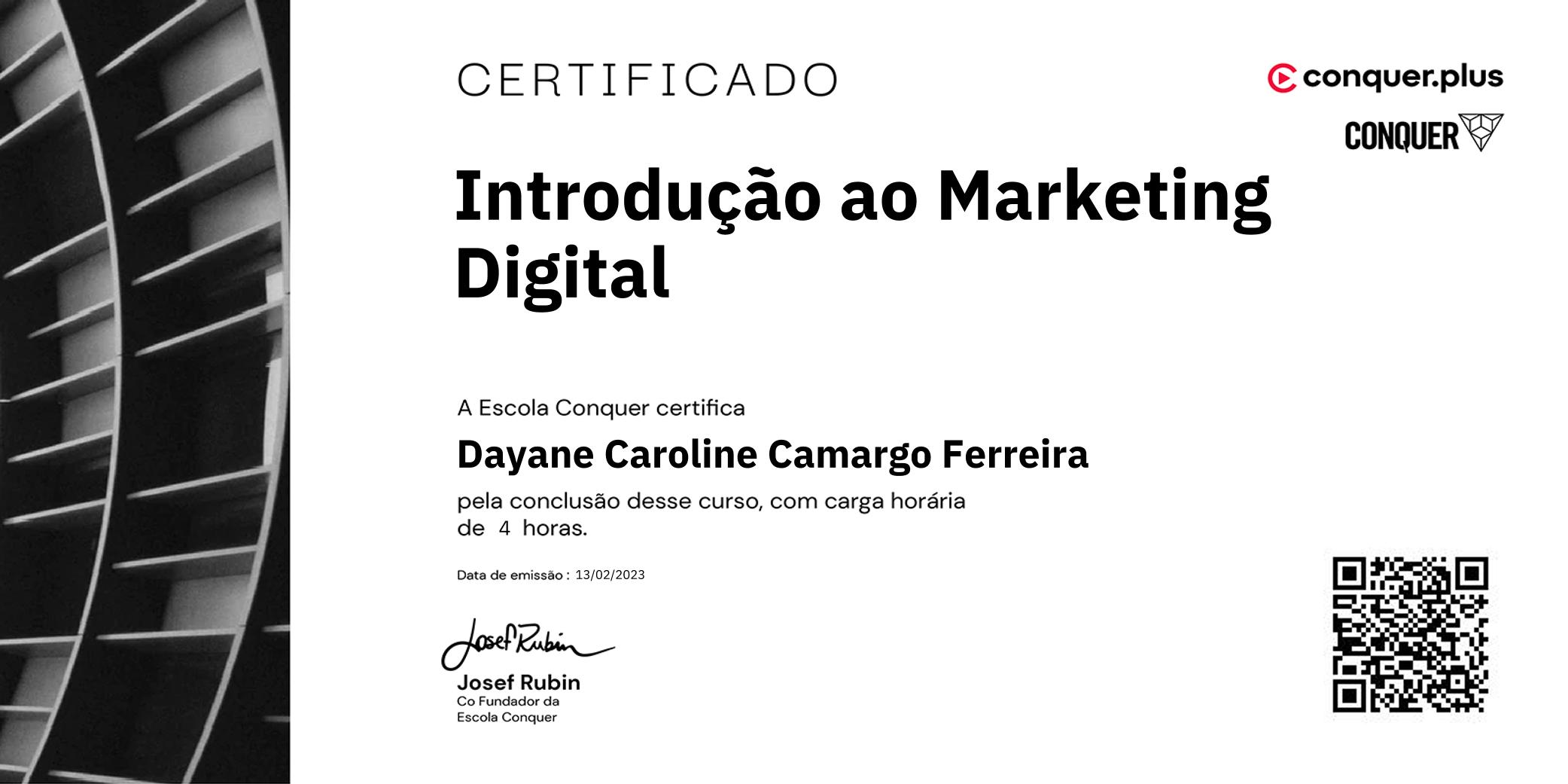 Certificado de Introdução ao Marketing Digital