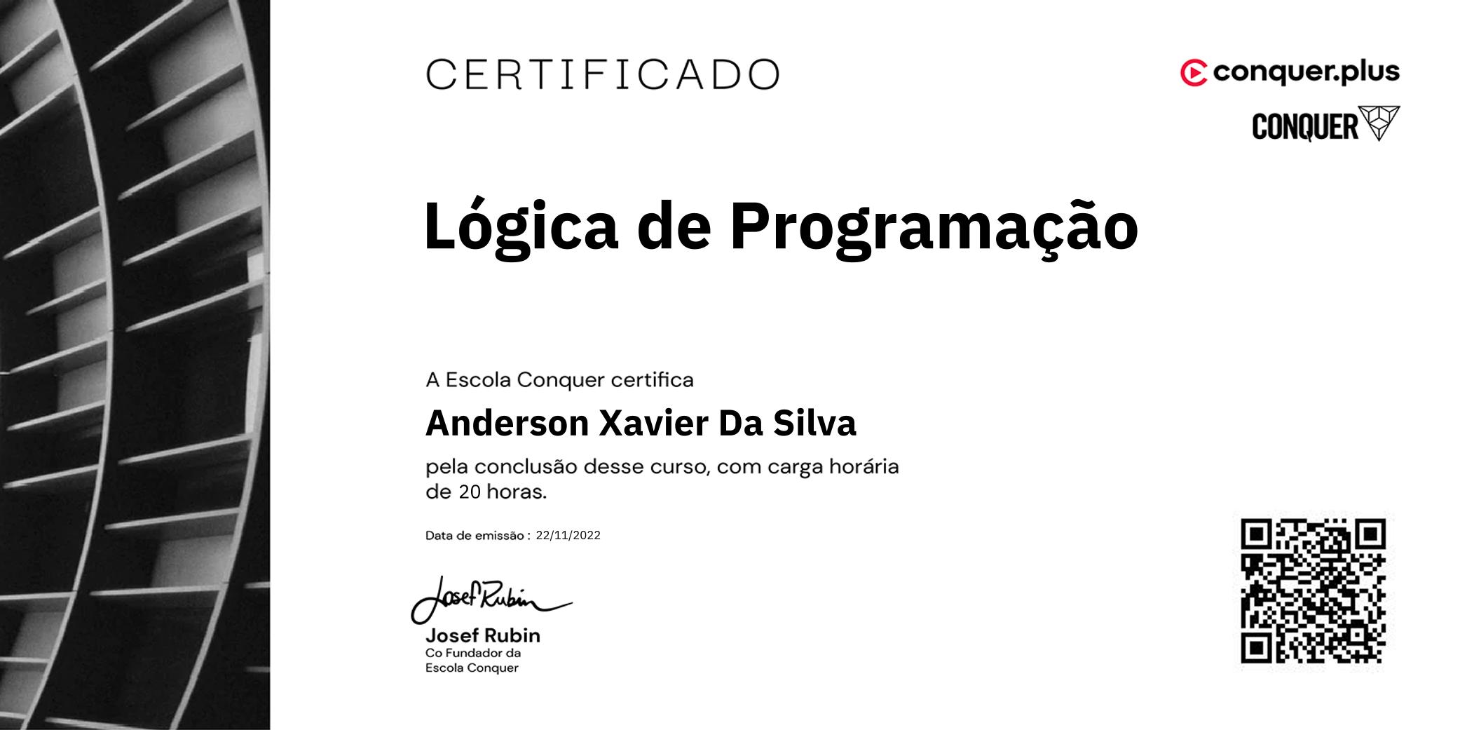 Certificado de Lógica de Programação