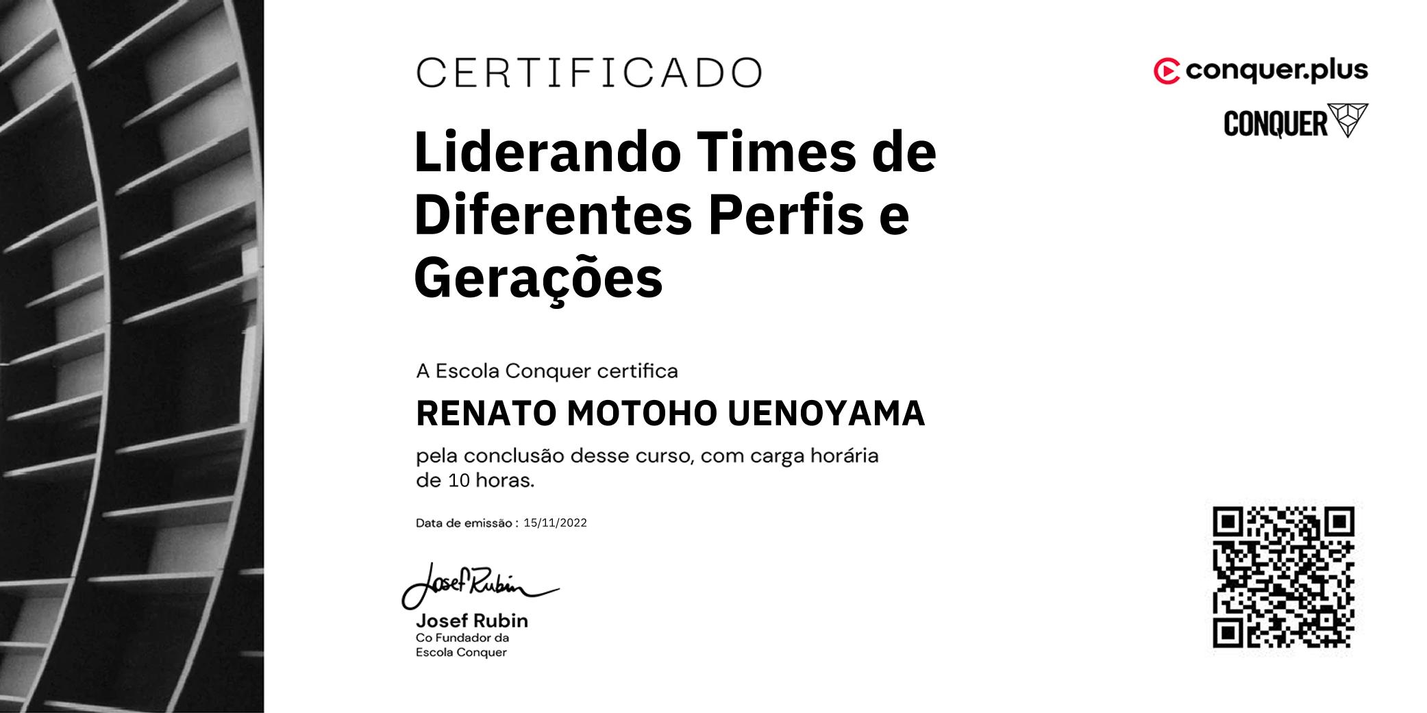 Certificado de Liderando Times de Diferentes Perfis e Gerações