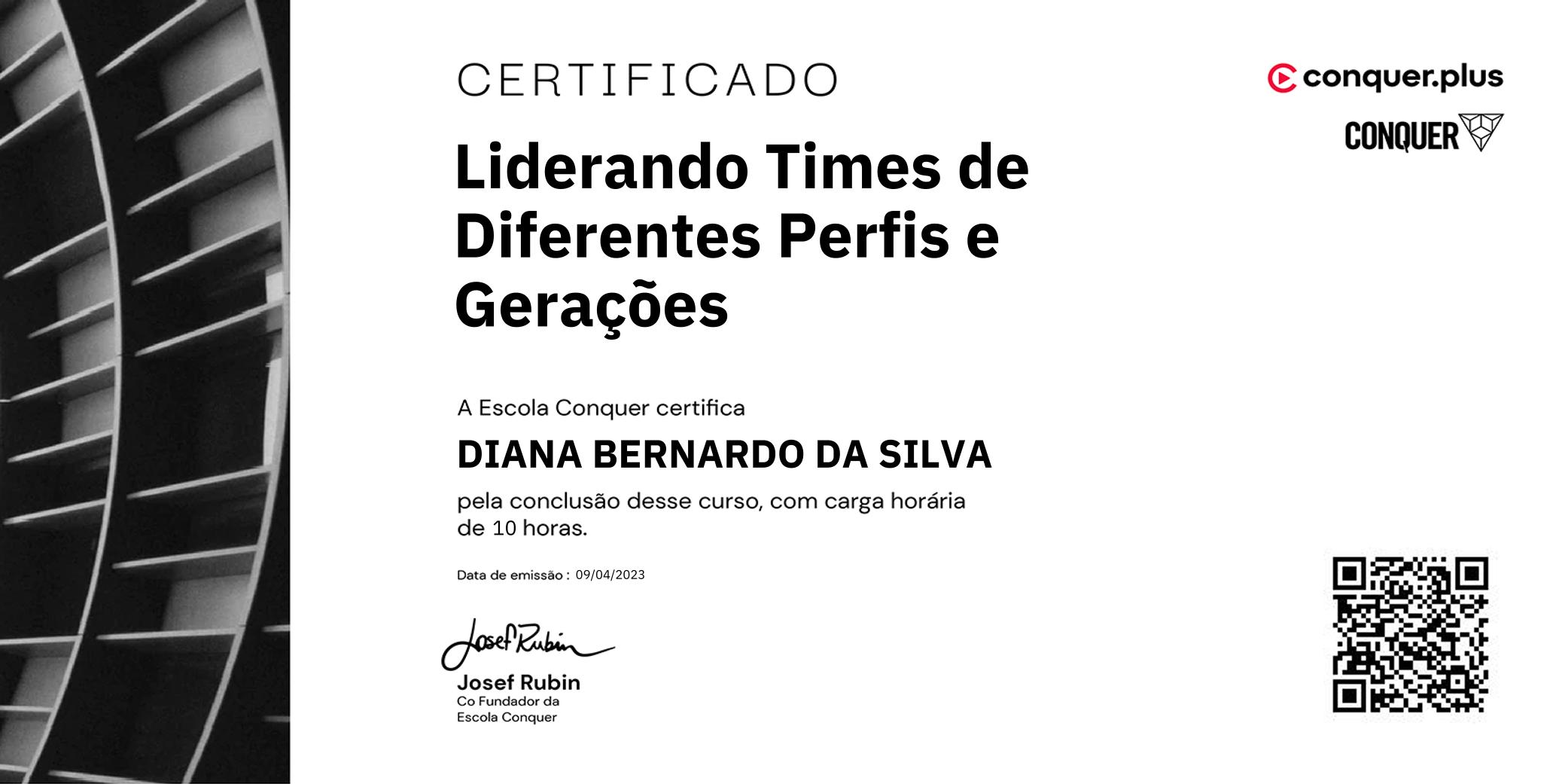 Certificado de Liderando Times de Diferentes Perfis e Gerações