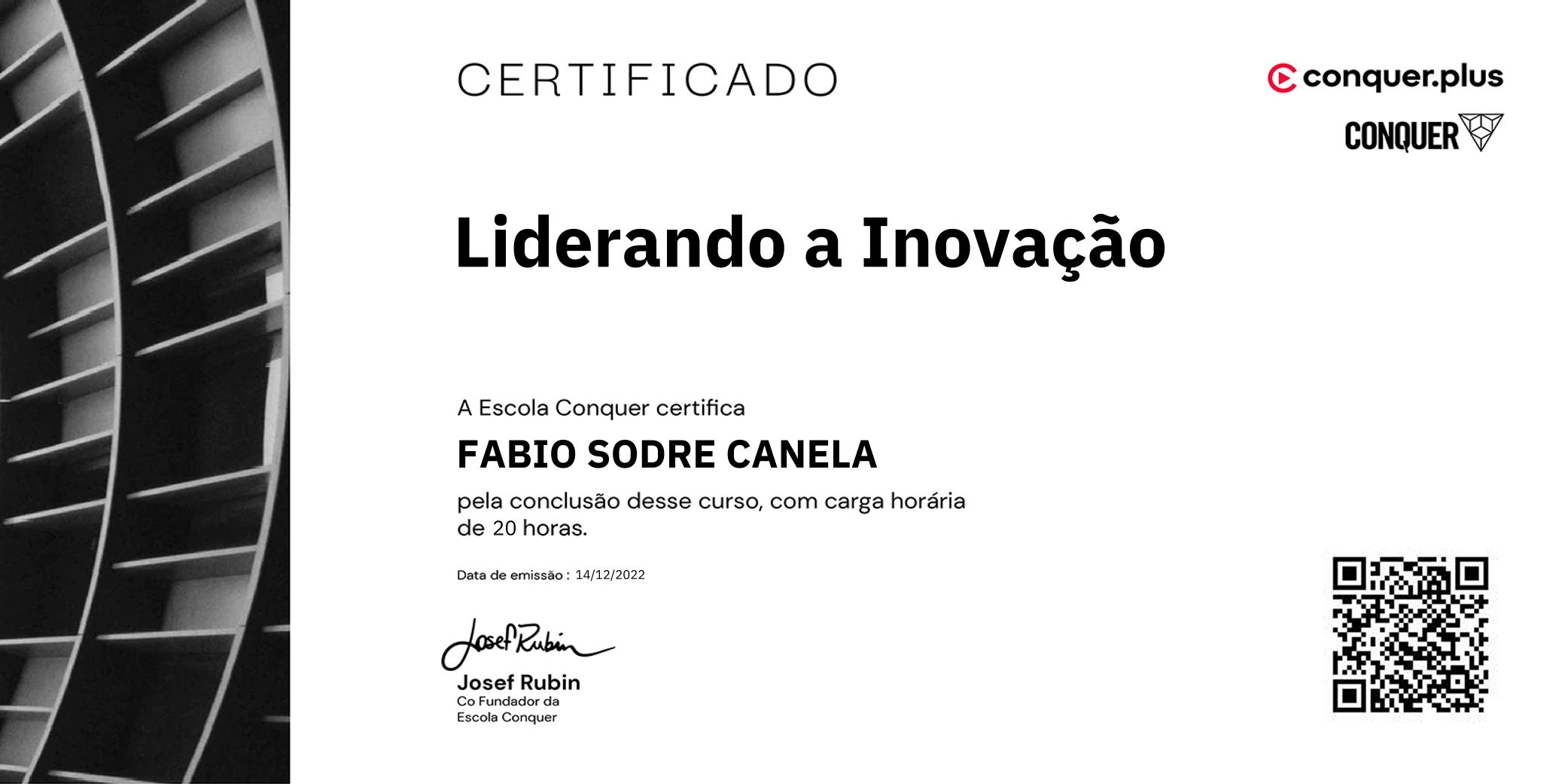 Certificado de Liderando a Inovação