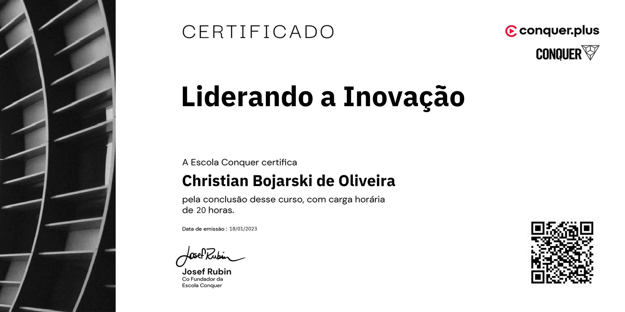 Certificado de Liderando a Inovação
