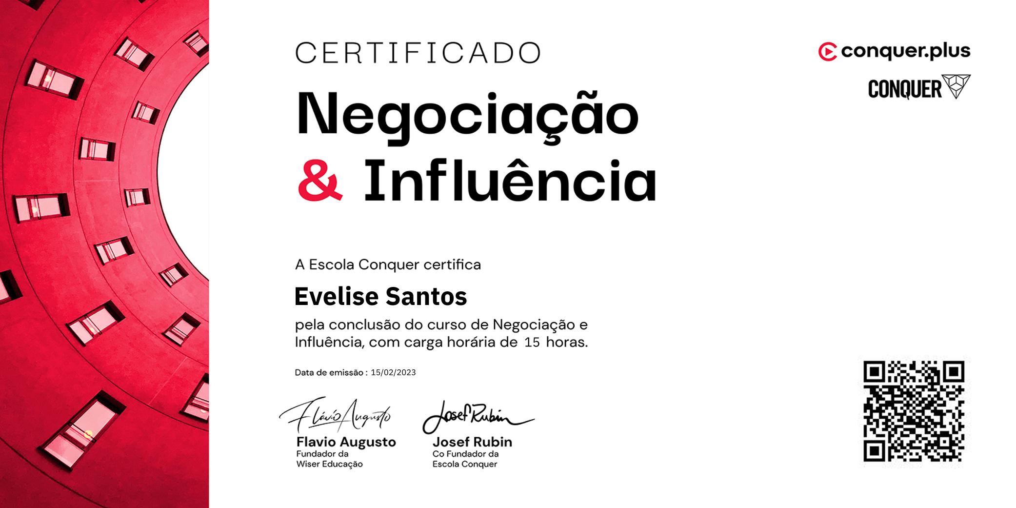 Certificado de Negociação e Influência