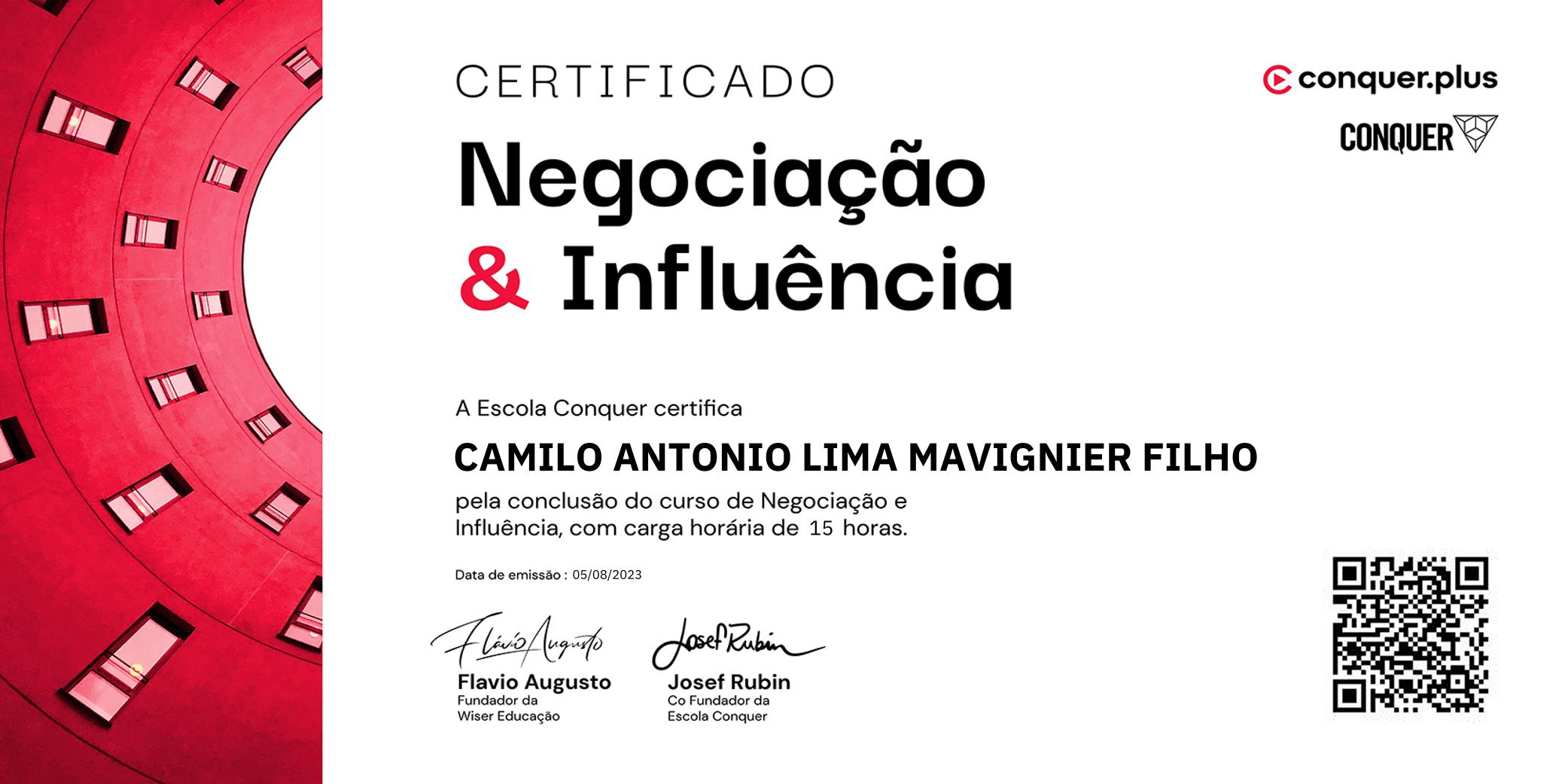 Certificado de Negociação e Influência
