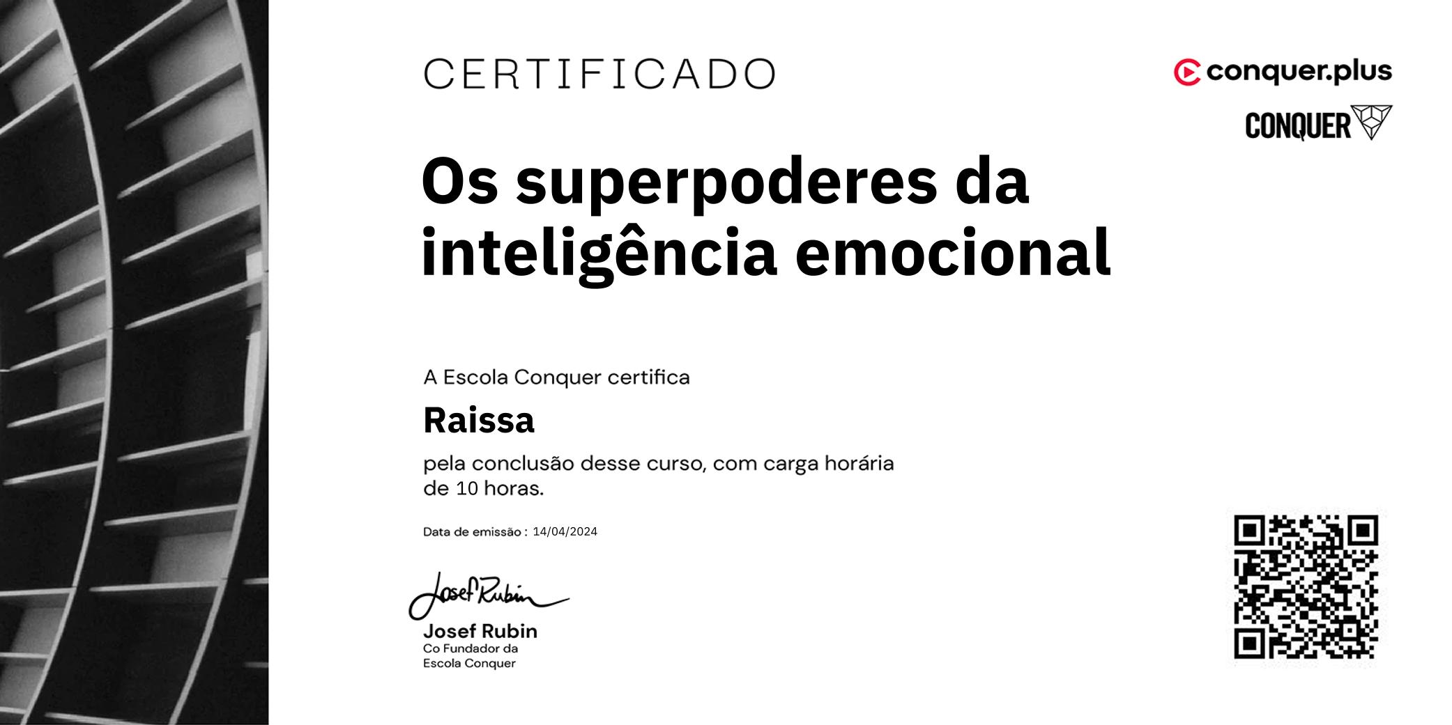 Certificado de Os superpoderes da inteligência emocional