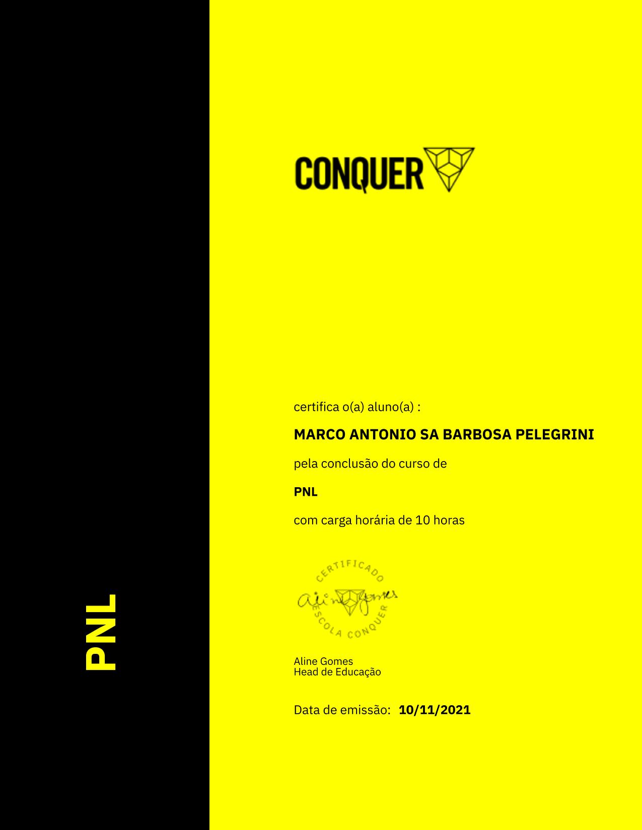 Certificado de PNL