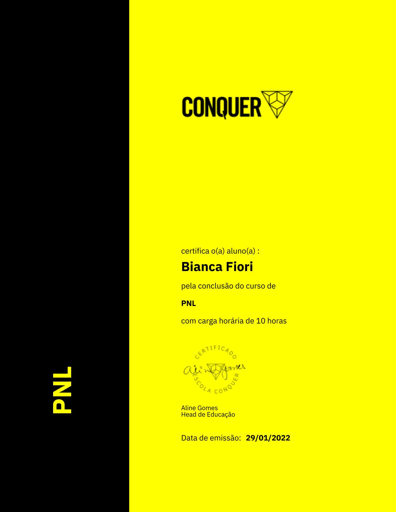 Certificado de PNL