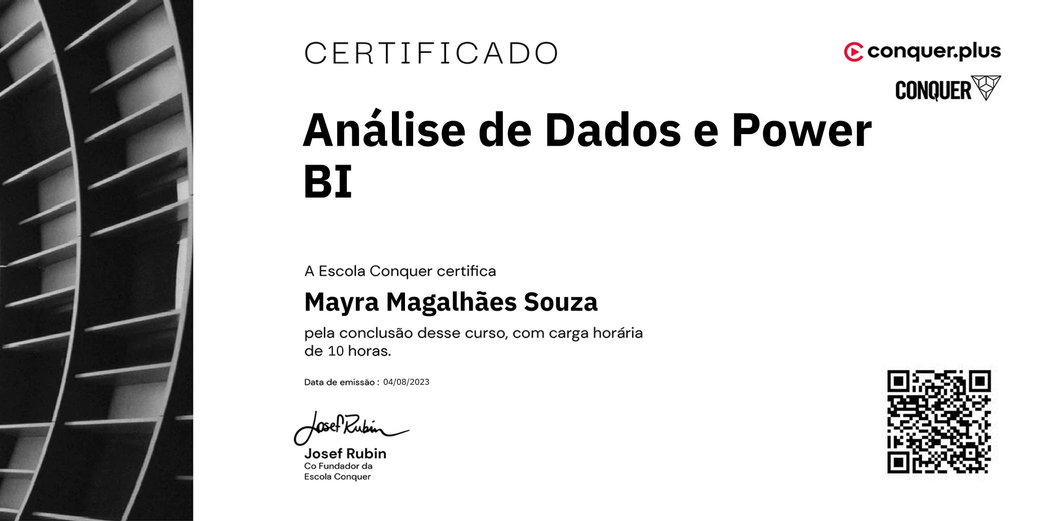 Certificado de Análise de Dados e Power BI