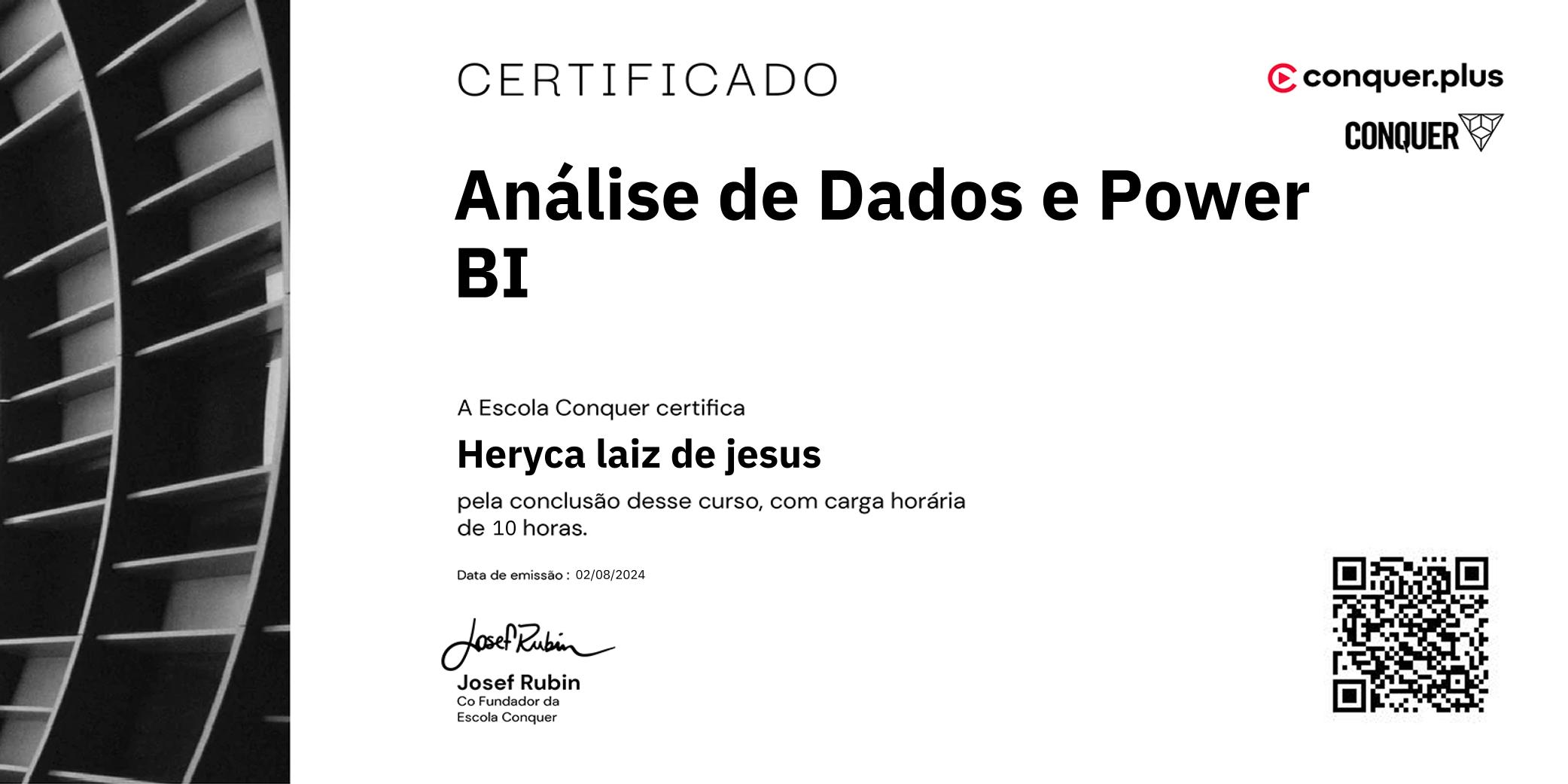 Certificado de Análise de Dados e Power BI