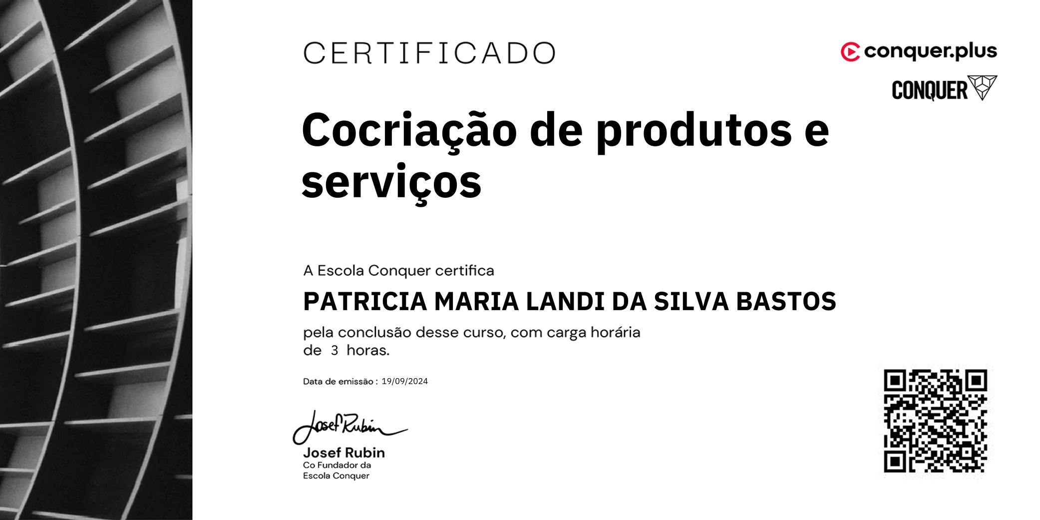 Certificado de Cocriação de produtos e serviços