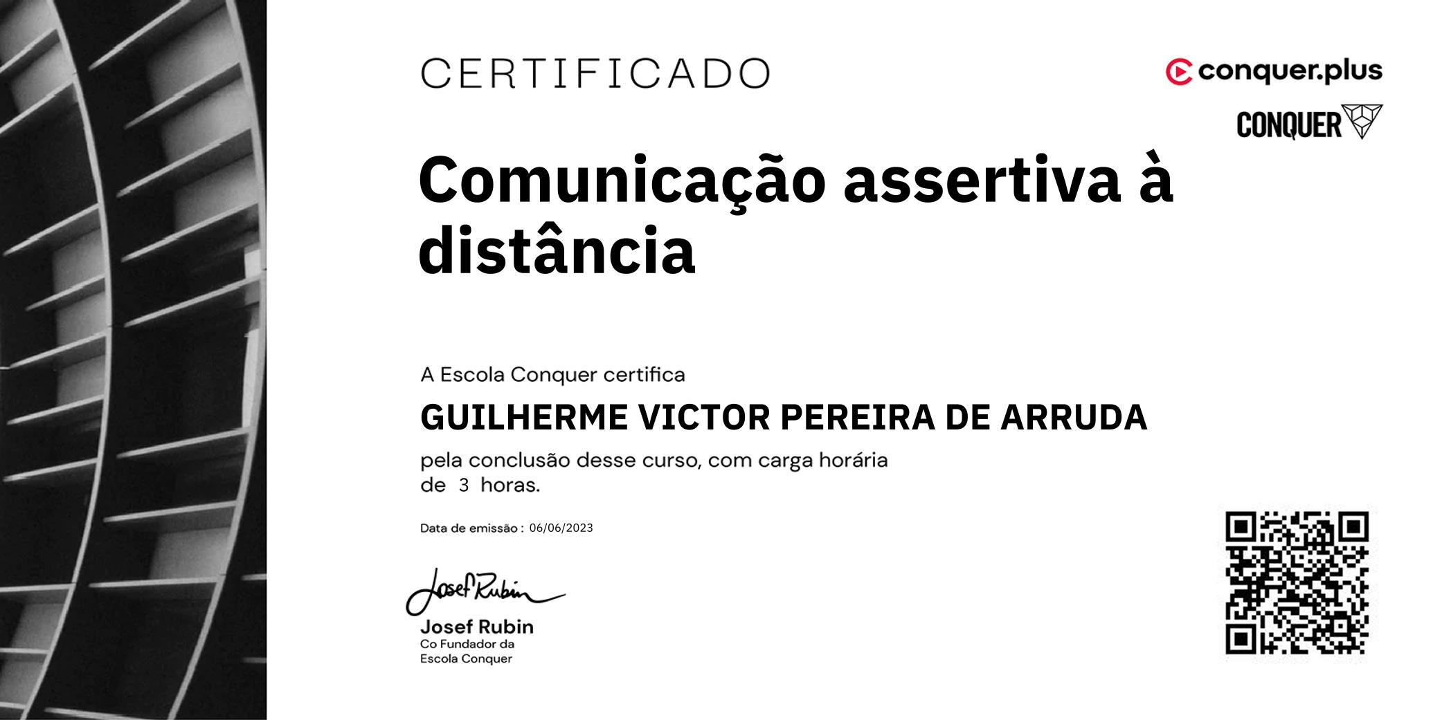 Certificado de Comunicação assertiva à distância