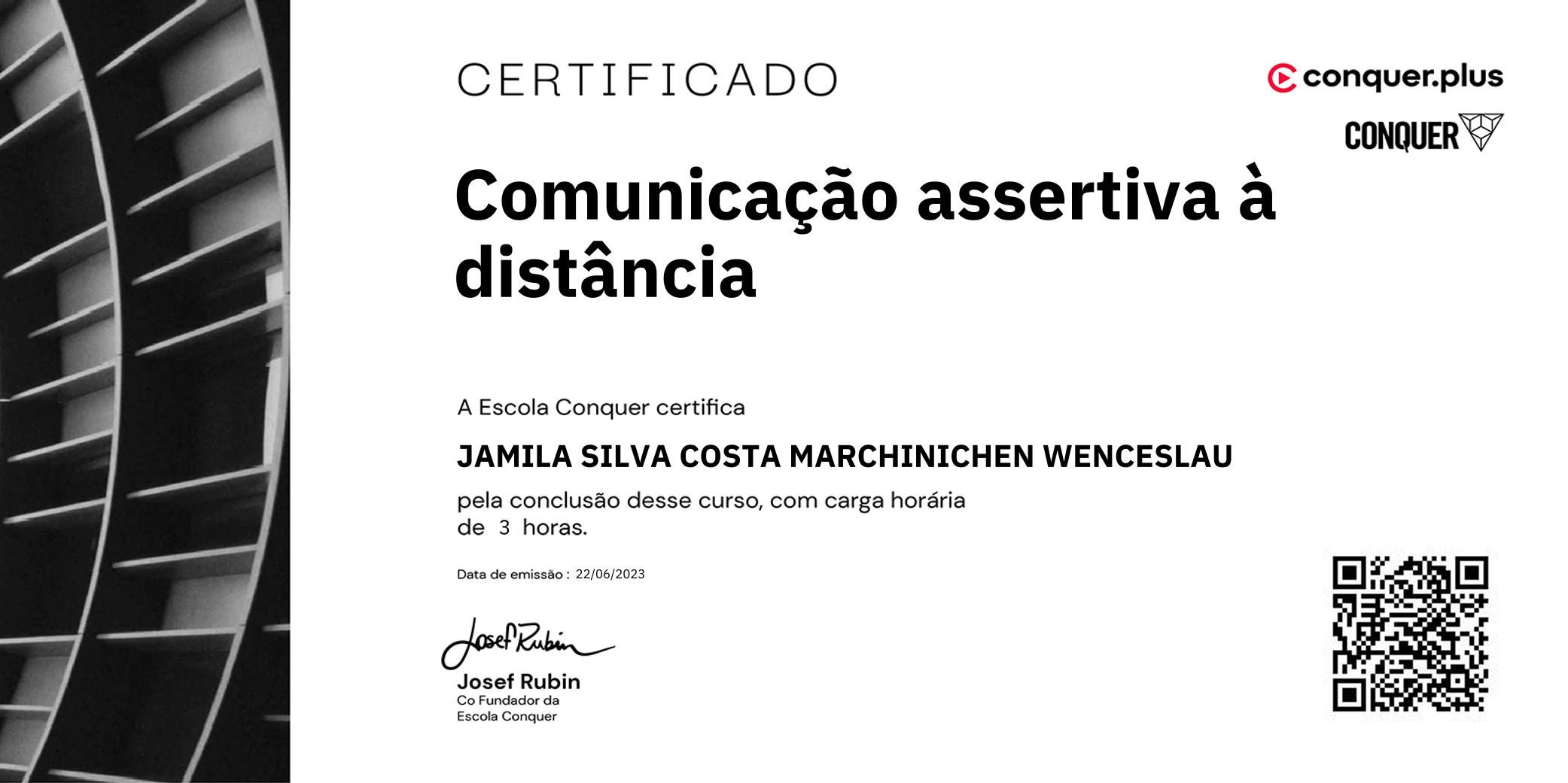 Certificado de Comunicação assertiva à distância