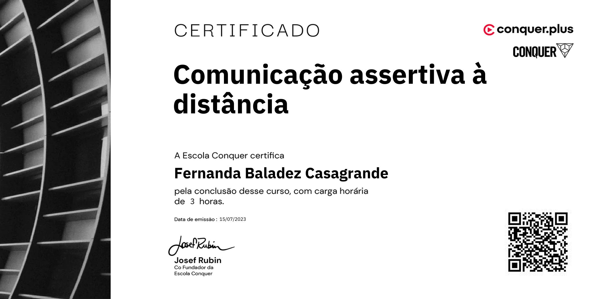 Certificado de Comunicação assertiva à distância