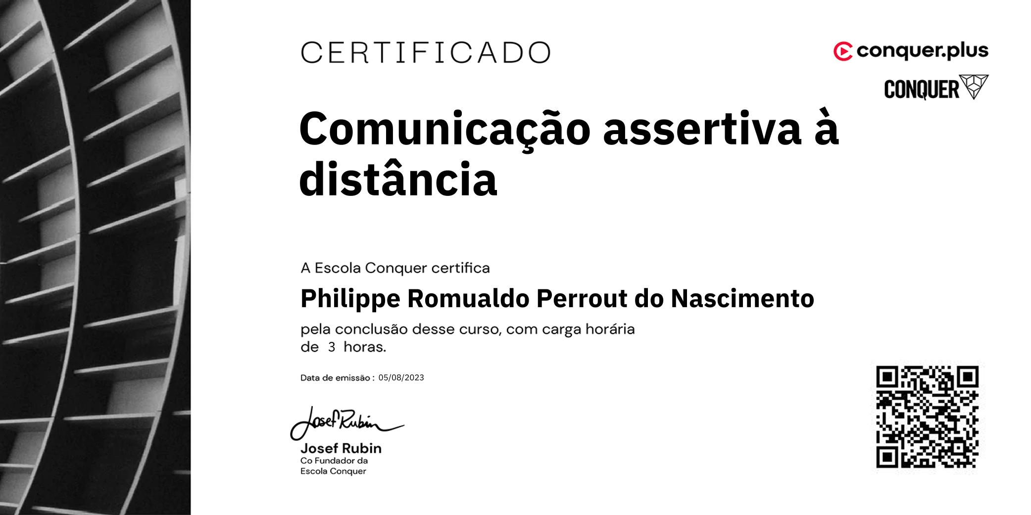 Certificado de Comunicação assertiva à distância
