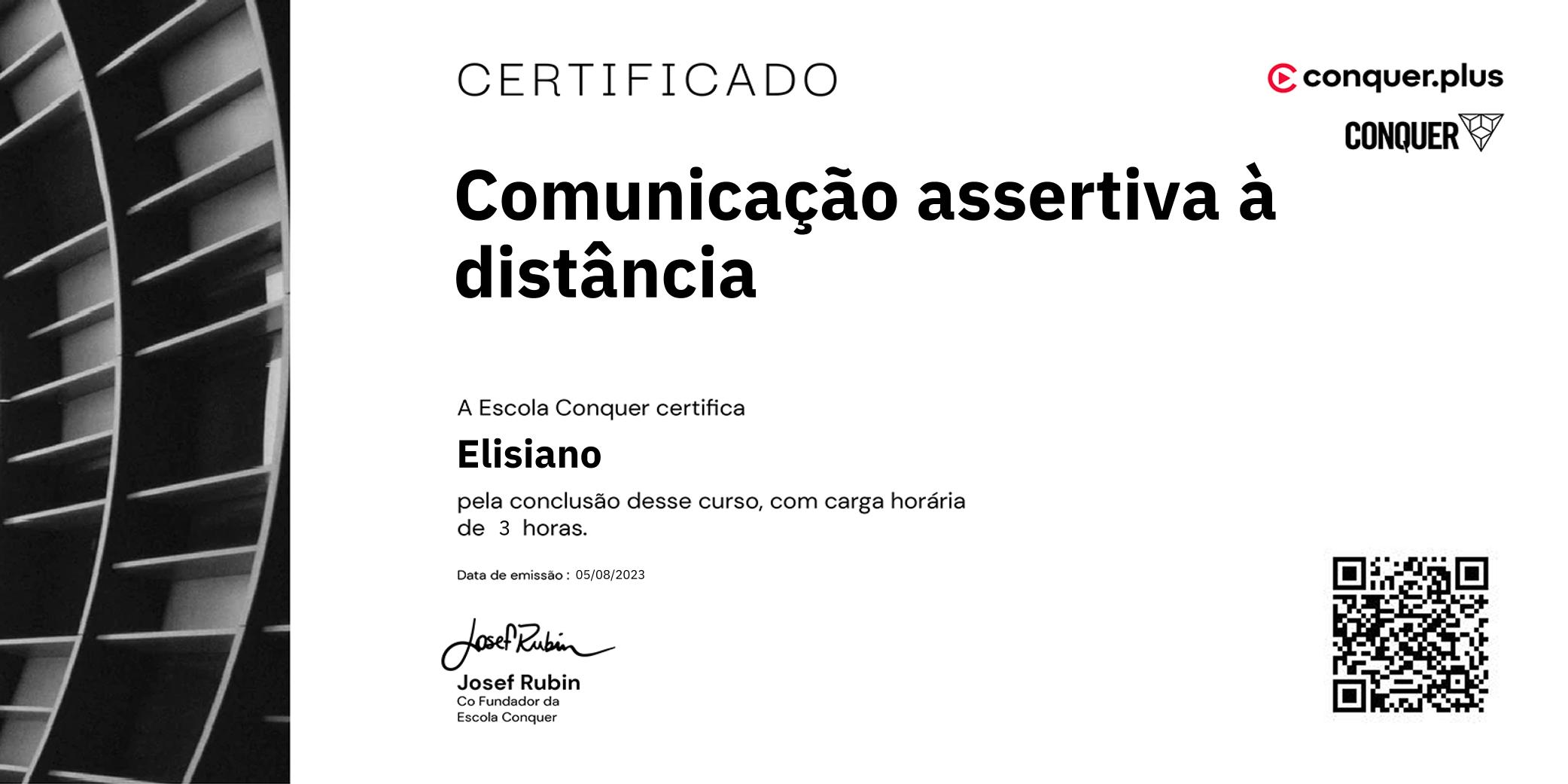Certificado de Comunicação assertiva à distância