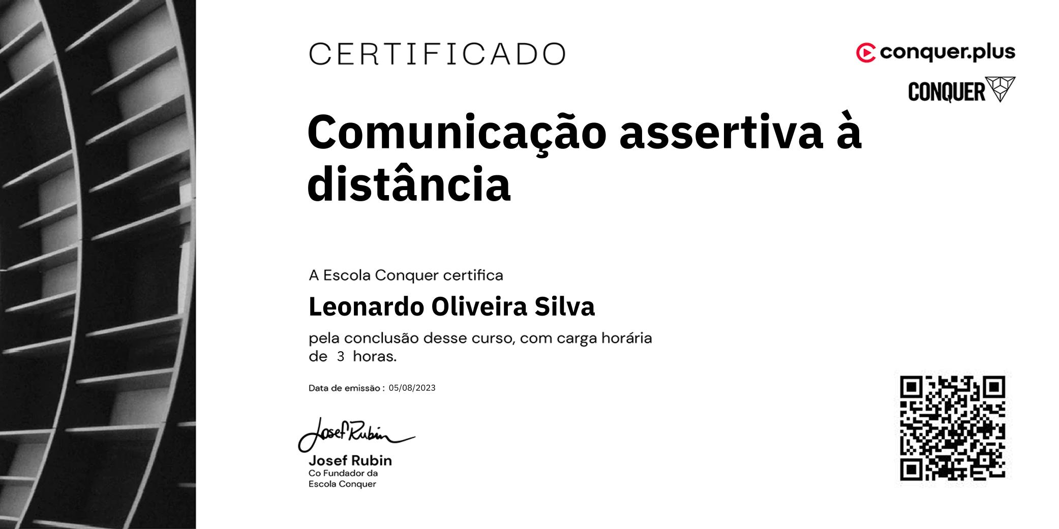 Certificado de Comunicação assertiva à distância