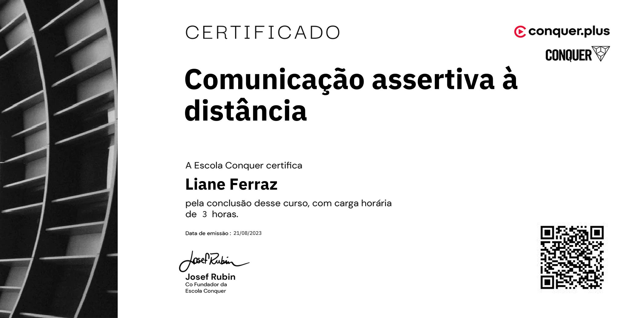 Certificado de Comunicação assertiva à distância
