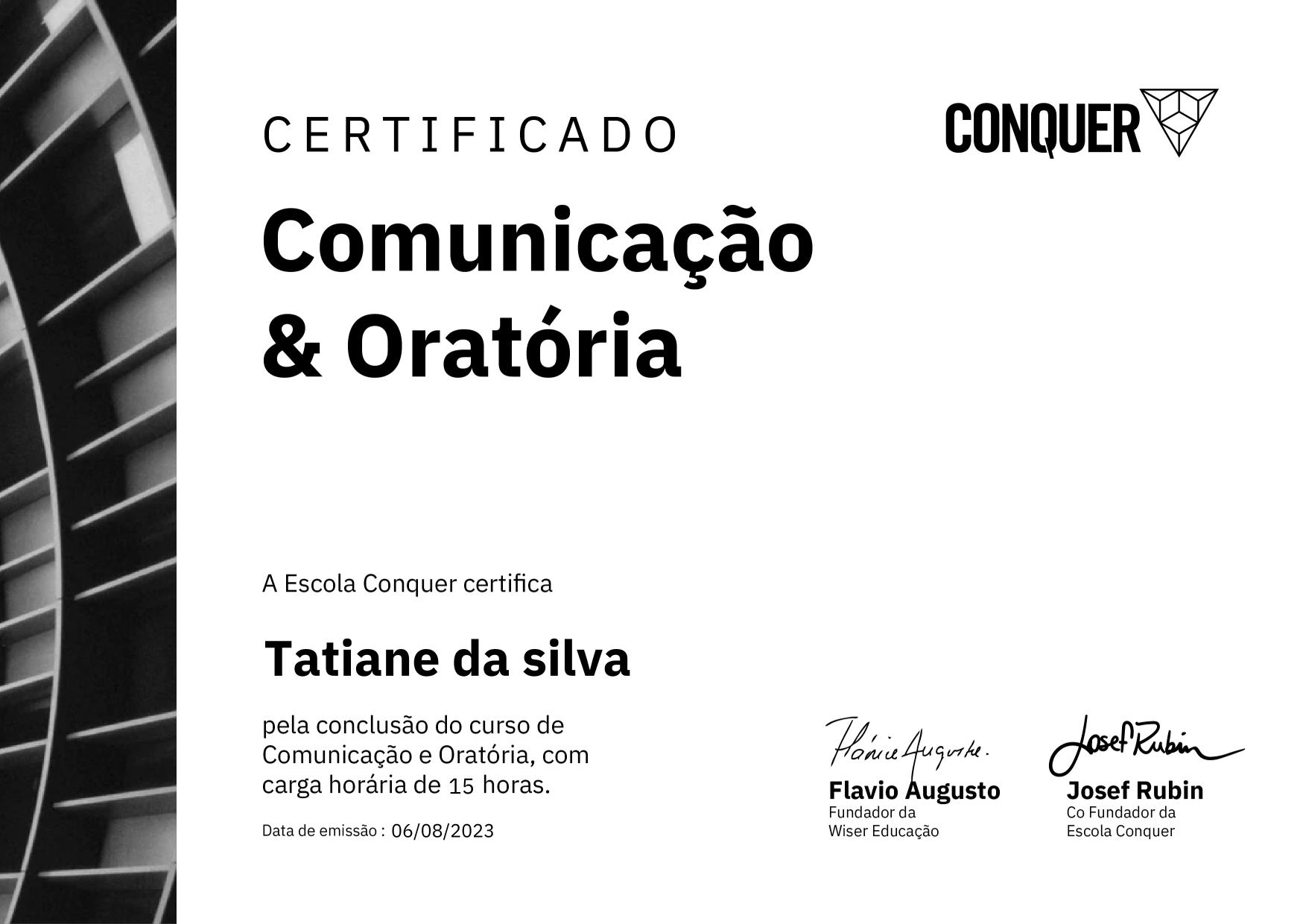 Certificado de Comunicação e Oratória - Destravando a sua comunicação